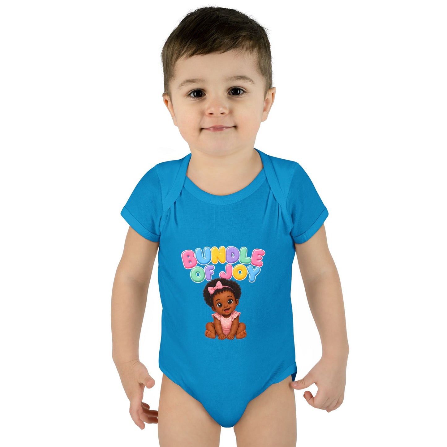 Baby Bodysuit - "Bundle of Joy" Cute African American Baby Graphic