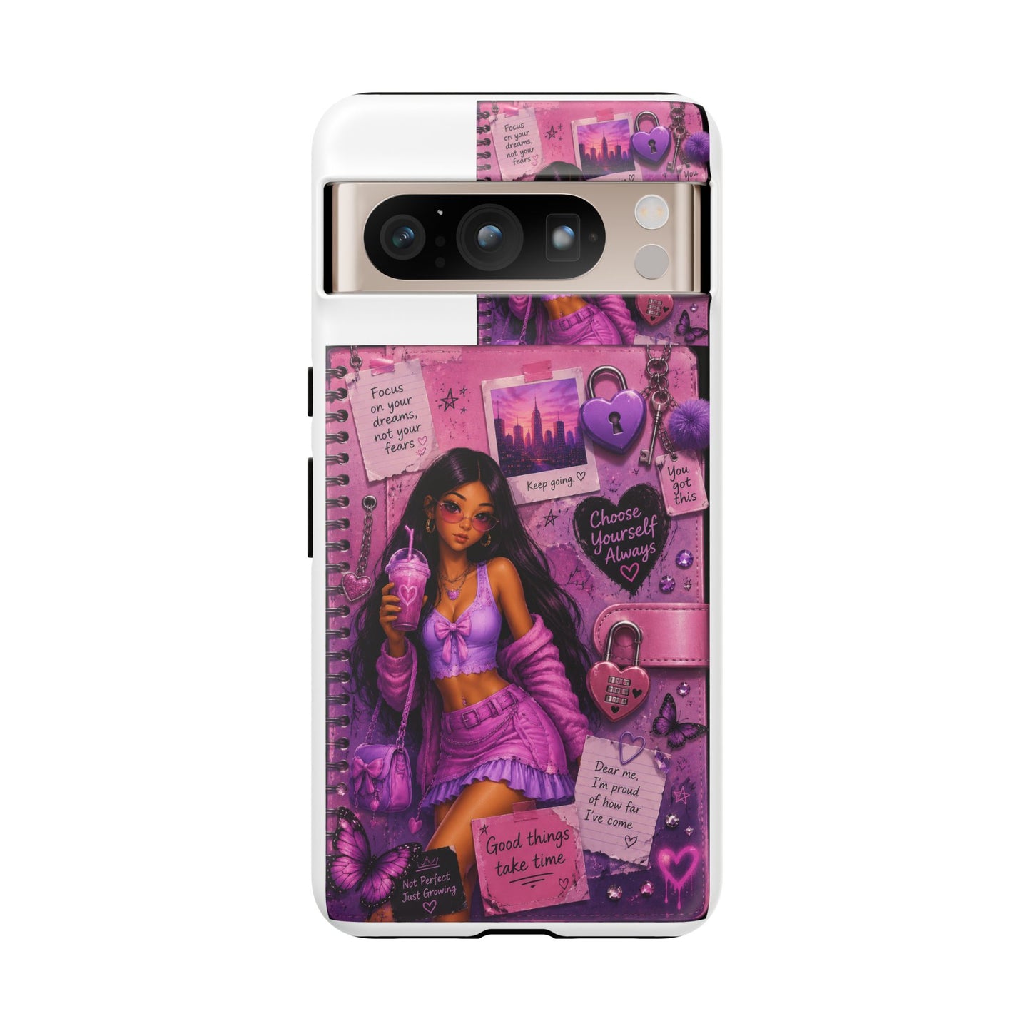 Purple Aesthetic Phone Case — Girl Collage 'Choose Yourself' Design