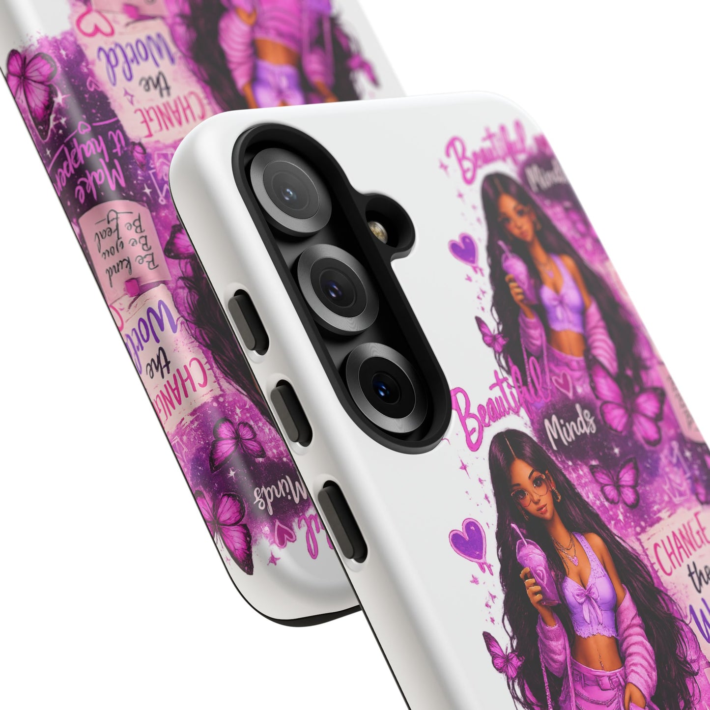Empowered Girl Phone Case — Pink Butterfly ‘Change the World’ Design