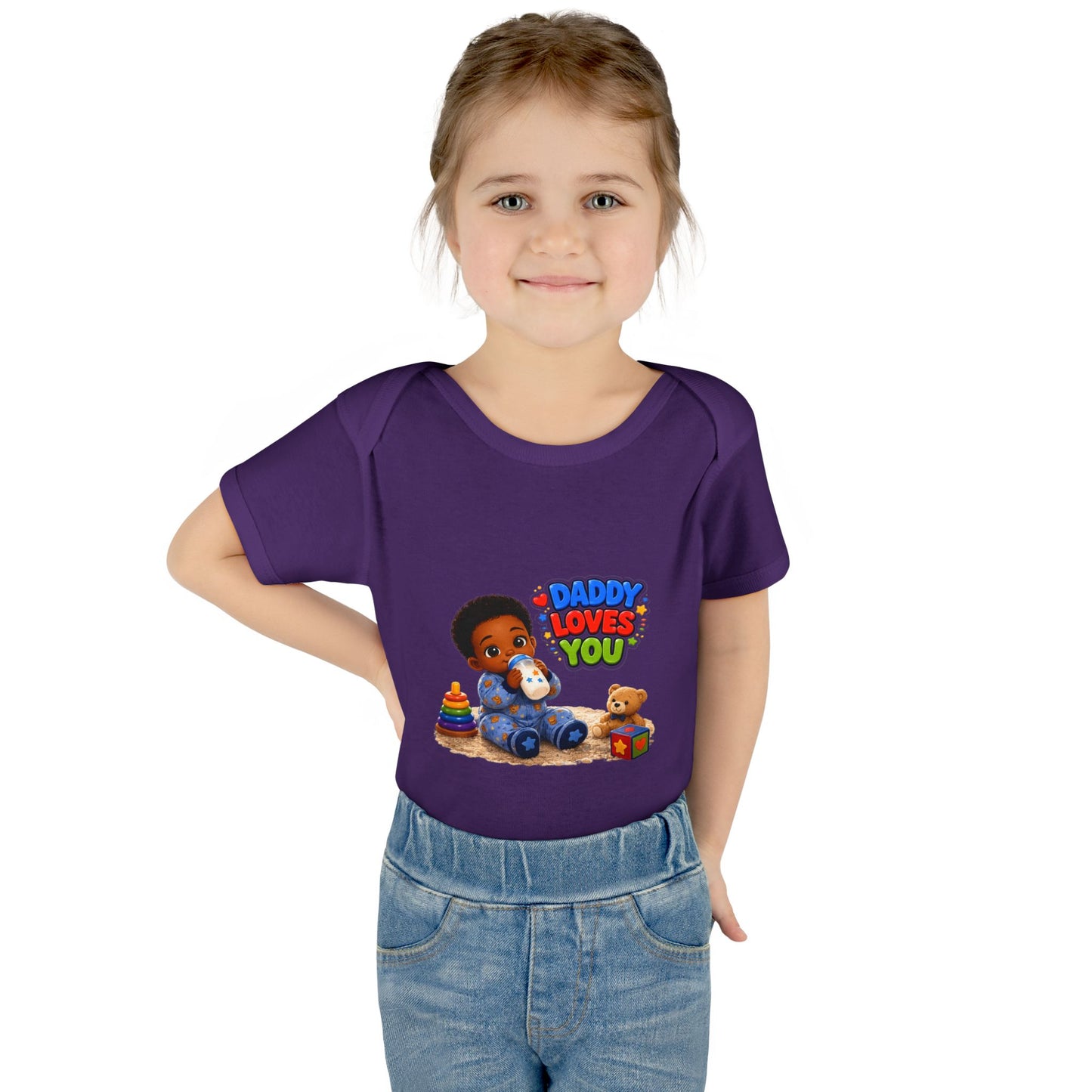 Daddy Loves You Infant Bodysuit — Cute Baby Boy Onesie with Toys Graphic
