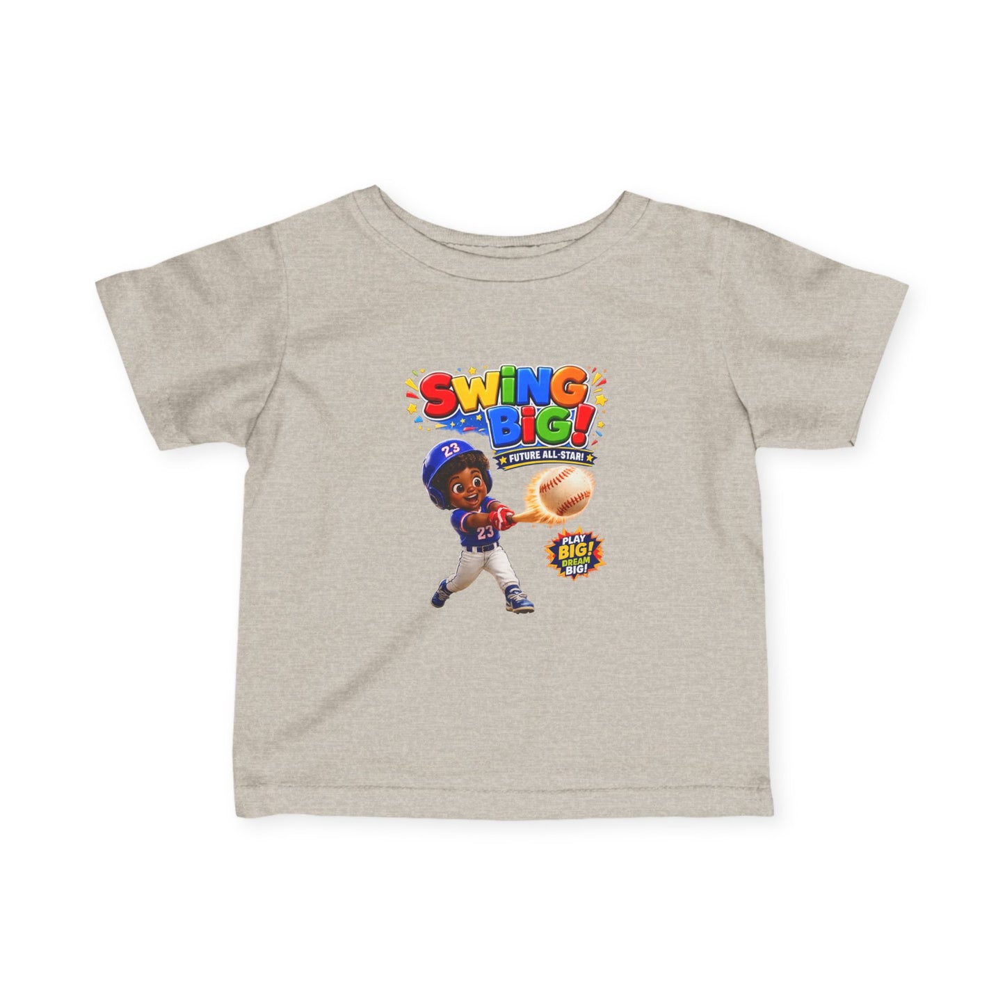 Infant Baseball Tee — "Swing Big!" Cute Baby Baseball Player Shirt