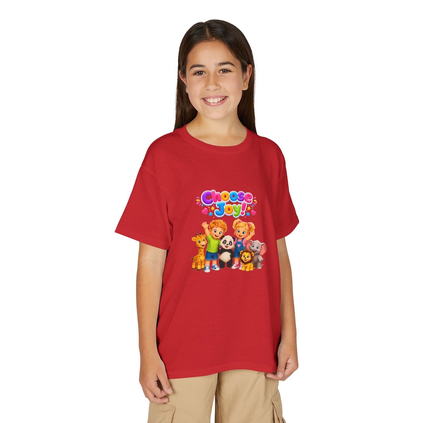 Kids T-Shirt — "Choose Joy" Cute Animal Friends Graphic