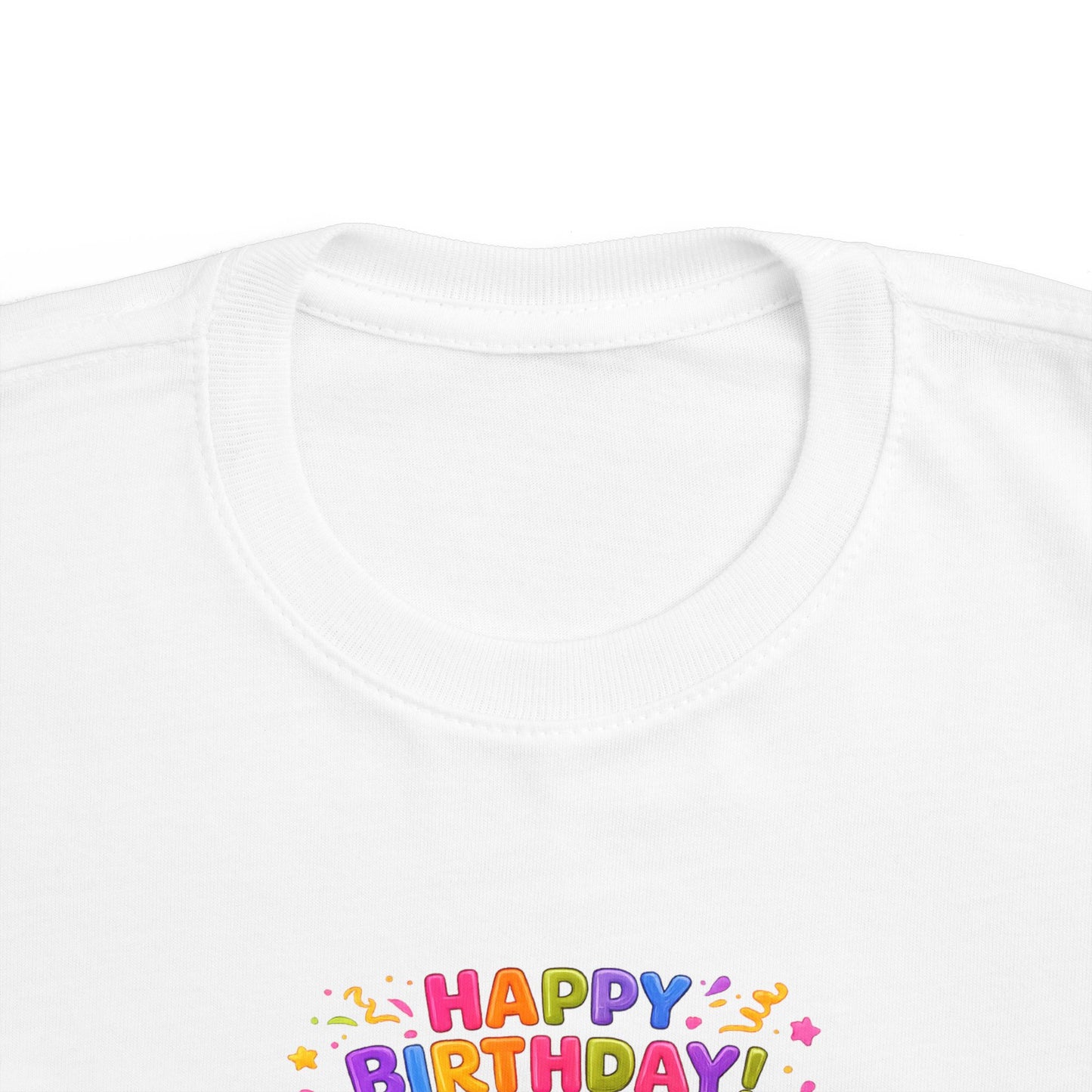 Toddler Birthday Tee — "Happy Birthday 2" Girl Balloon Party Shirt