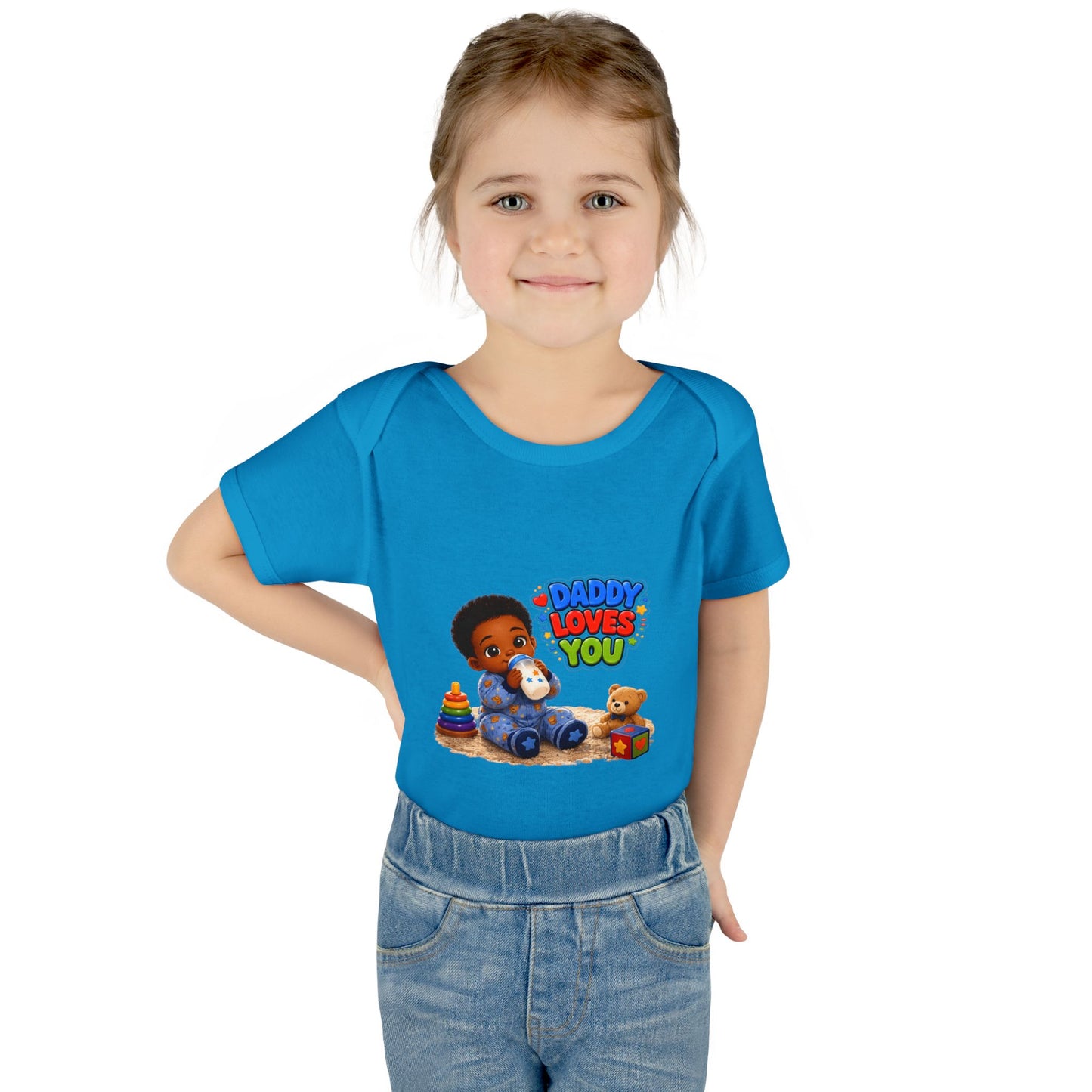 Daddy Loves You Infant Bodysuit — Cute Baby Boy Onesie with Toys Graphic