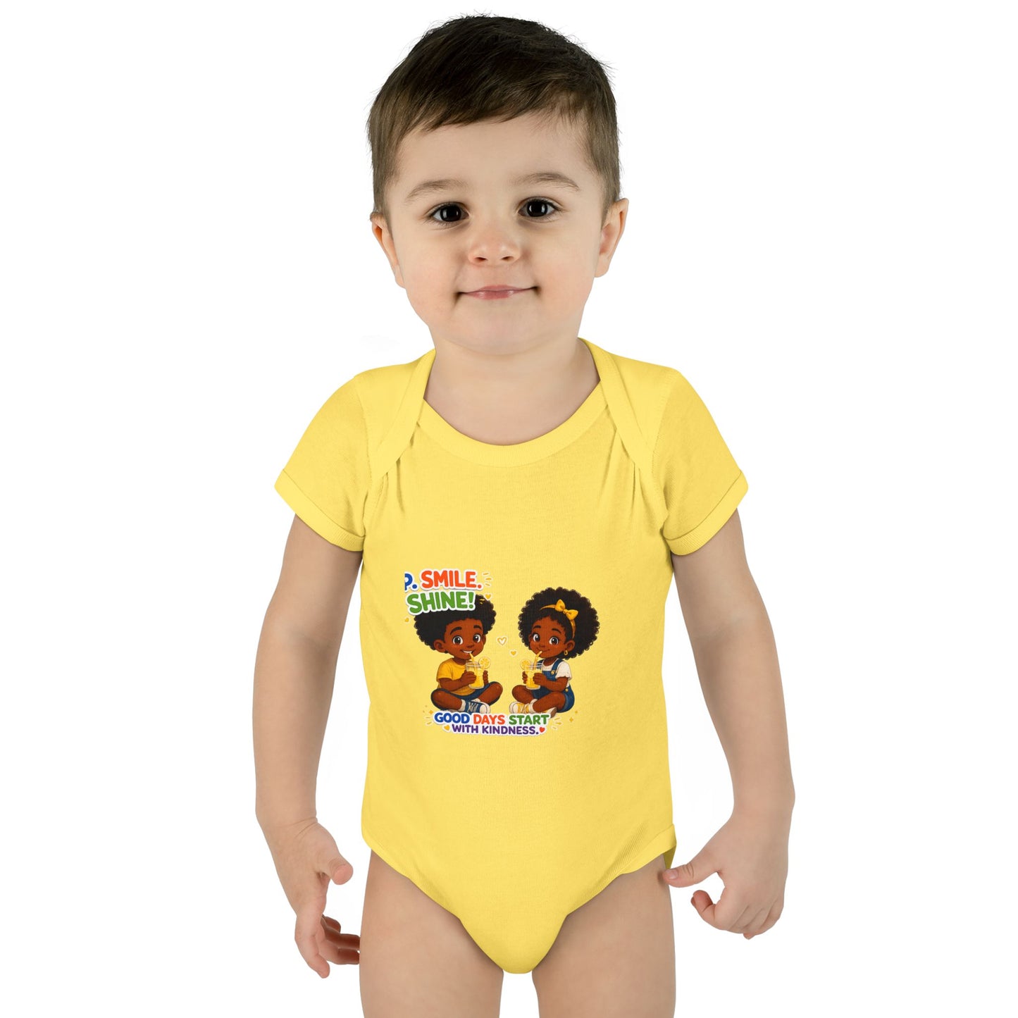 Infant Bodysuit — 'Smile Shine' Cute Baby Onesie with Positive Message