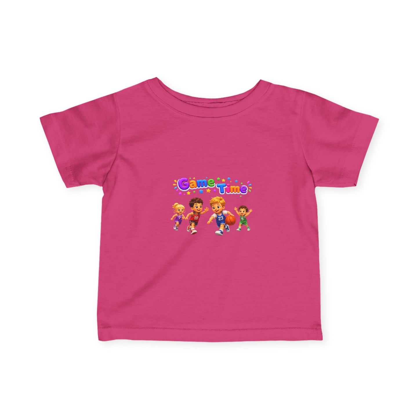 Infant Tee — "Game Time" Kids Sports Characters Graphic