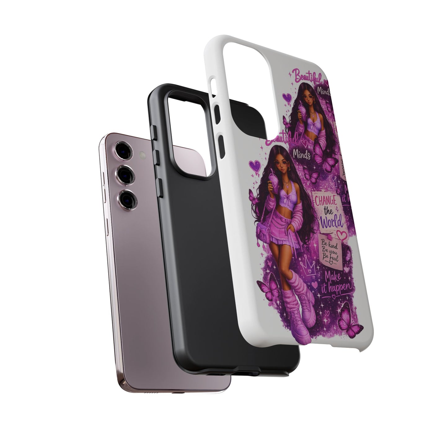 Empowered Girl Phone Case — Pink Butterfly ‘Change the World’ Design