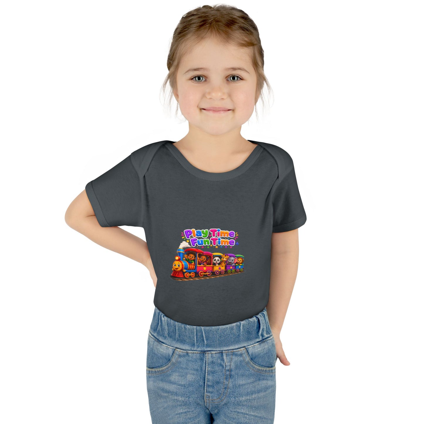 Play Time Fun Time Train Baby Bodysuit — Colorful Infant Onesie