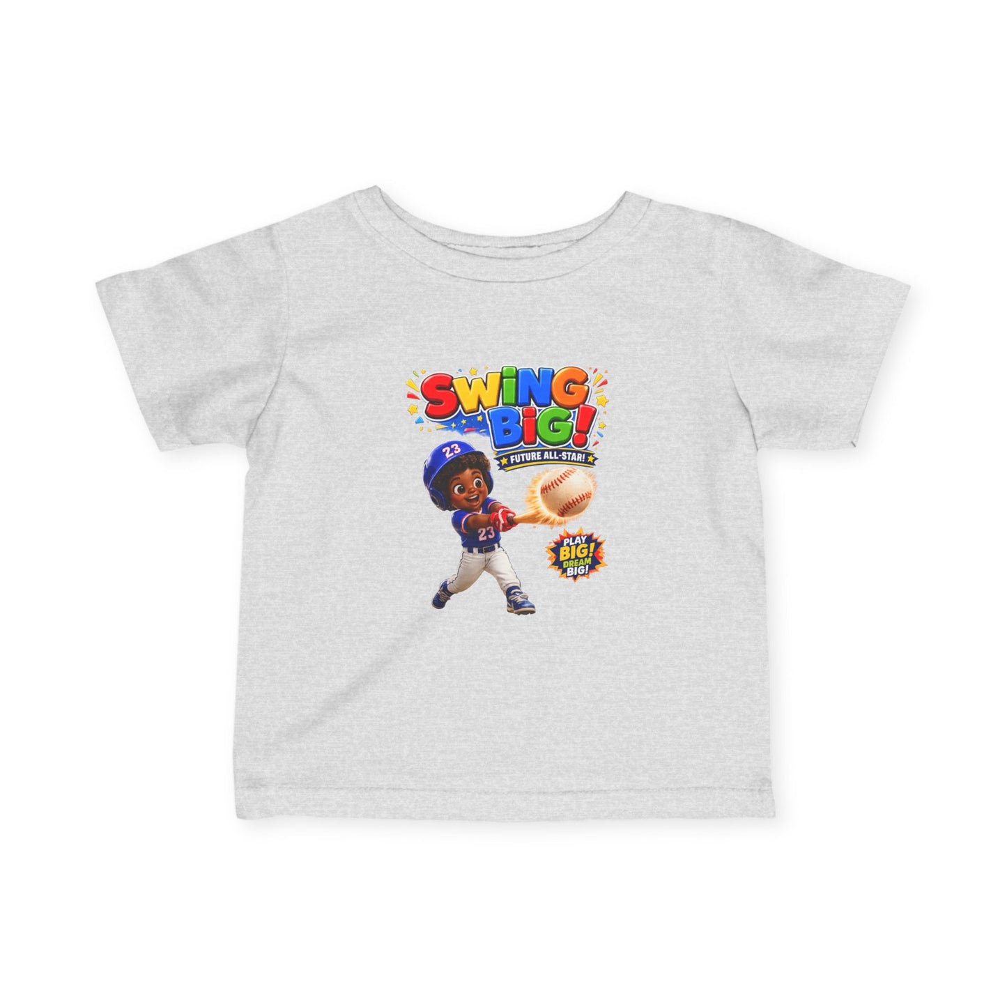 Infant Baseball Tee — "Swing Big!" Cute Baby Baseball Player Shirt