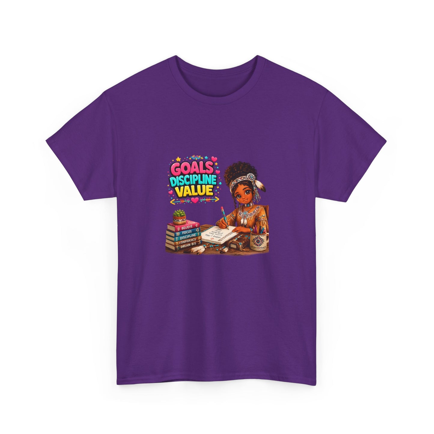 Motivational Study T-Shirt — "Goals, Discipline, Value" Graphic Tee for Students & Learners