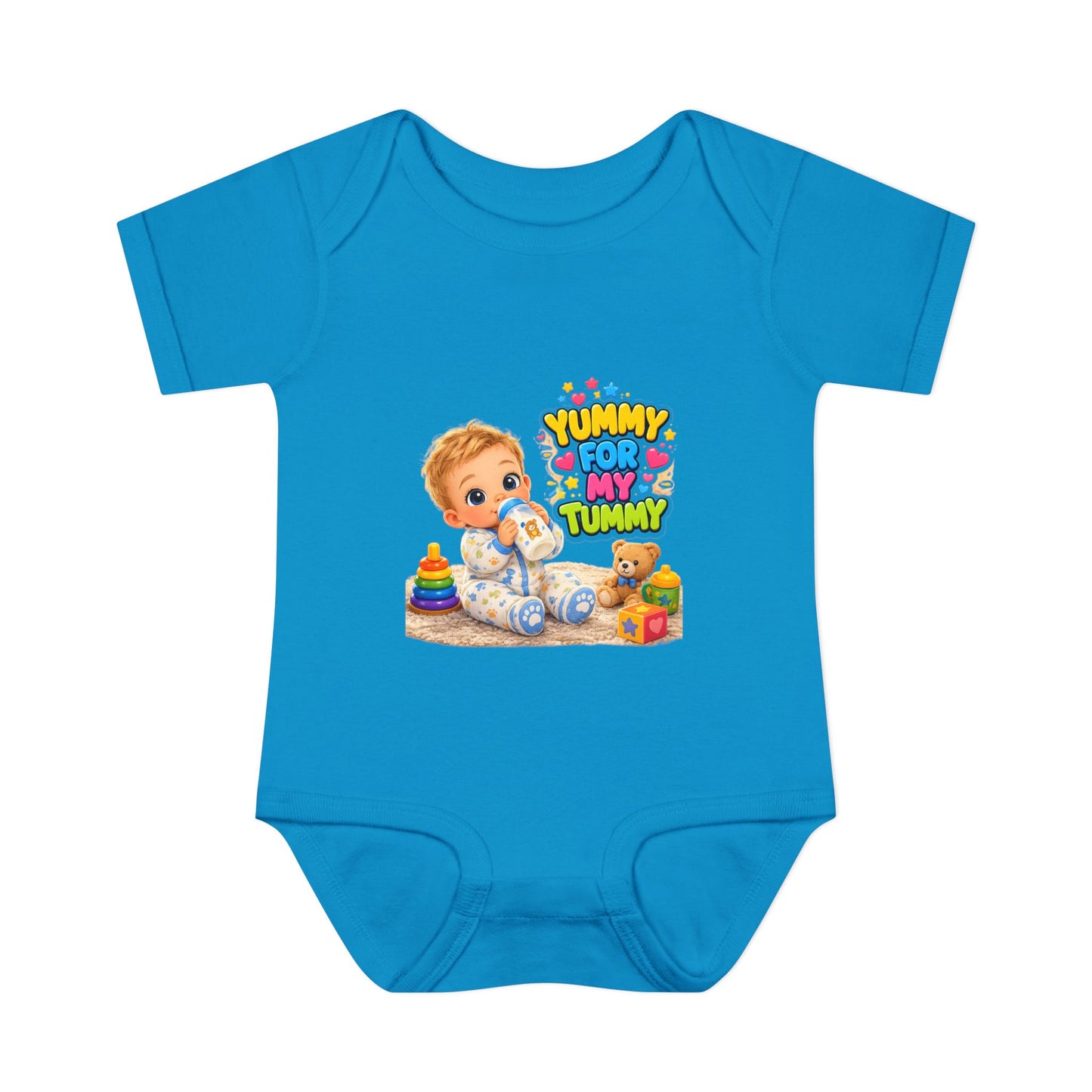 Yummy for My Tummy Baby Bodysuit — Cute Infant Feeding Onesie
