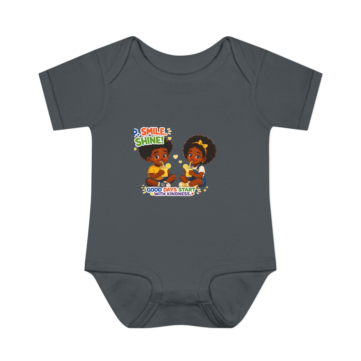 Infant Bodysuit — 'Smile Shine' Cute Baby Onesie with Positive Message
