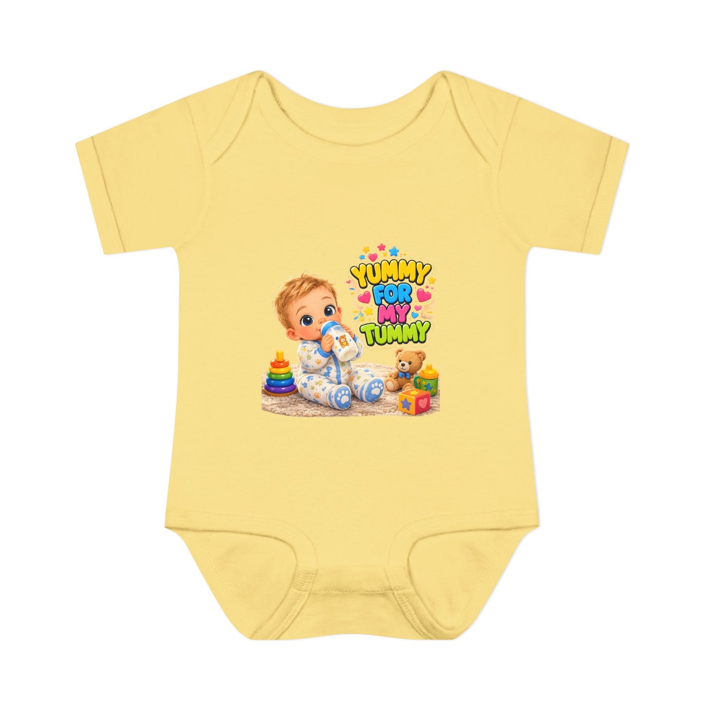Yummy for My Tummy Baby Bodysuit — Cute Infant Feeding Onesie