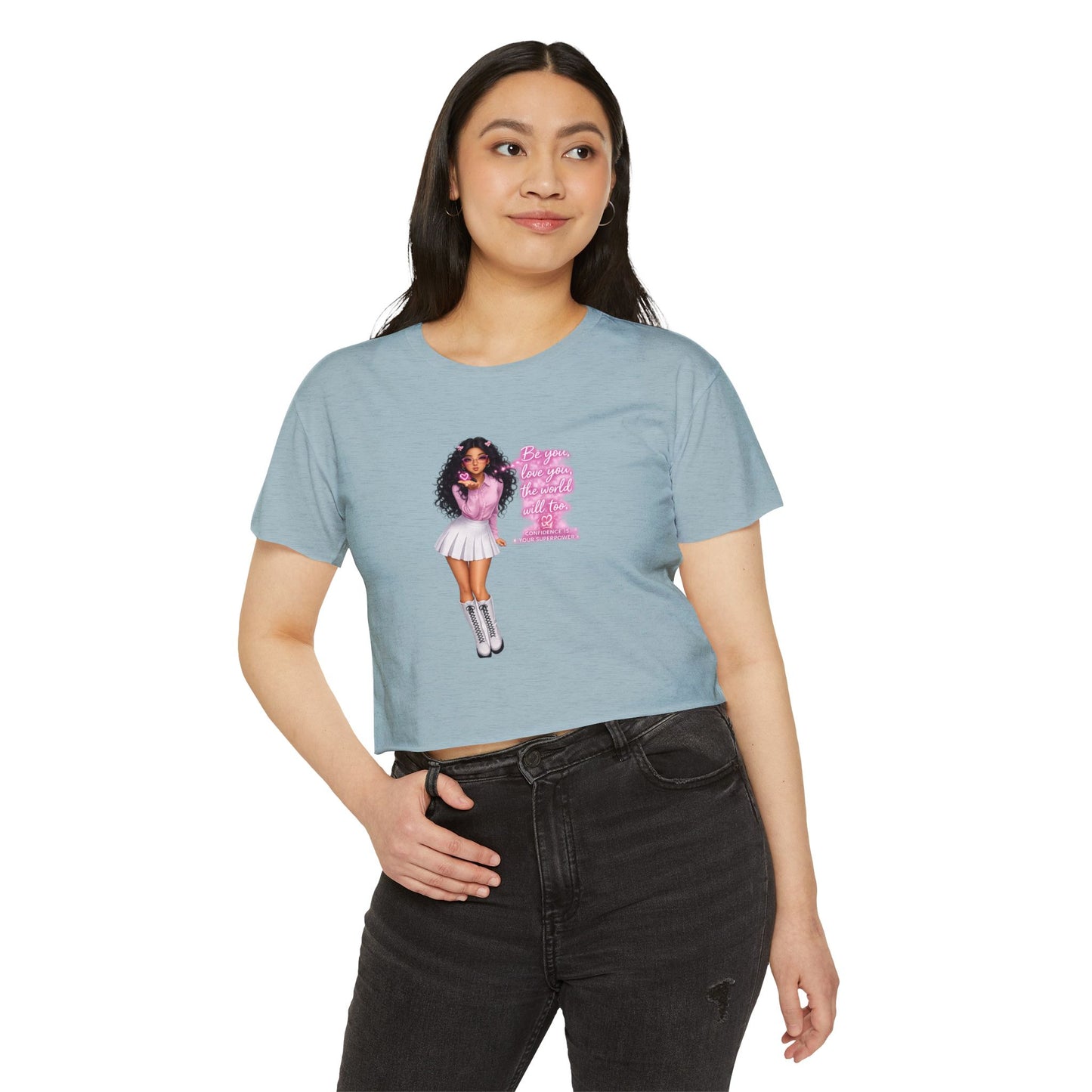 Women's Festival Crop Top — Pink Glitter Diva Graphic