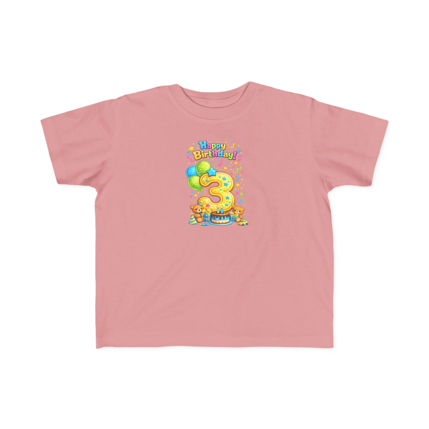 Copy of Toddler 3rd Birthday Tee — "Happy Birthday