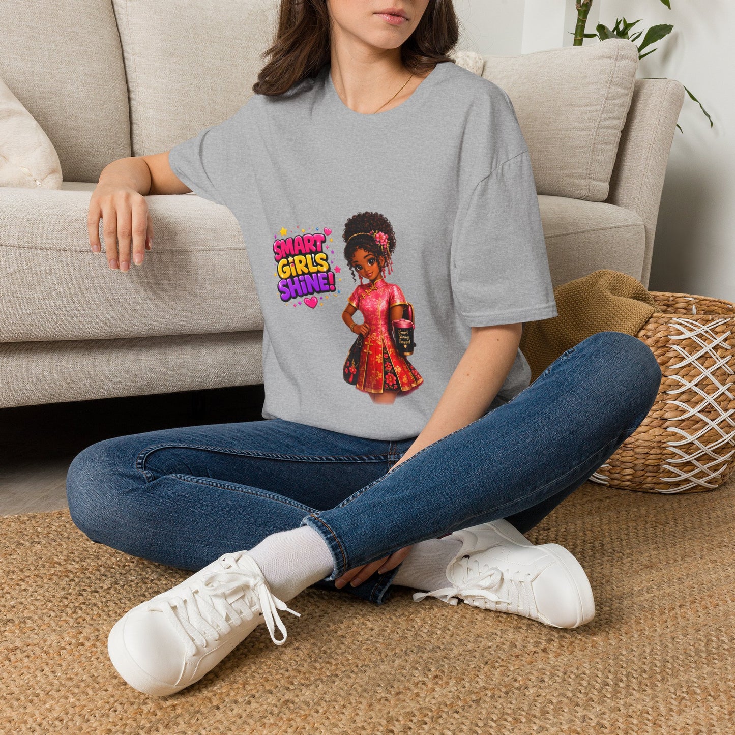 Smart Girls Shine! T-Shirt — Empowering Girl Power Graphic Tee