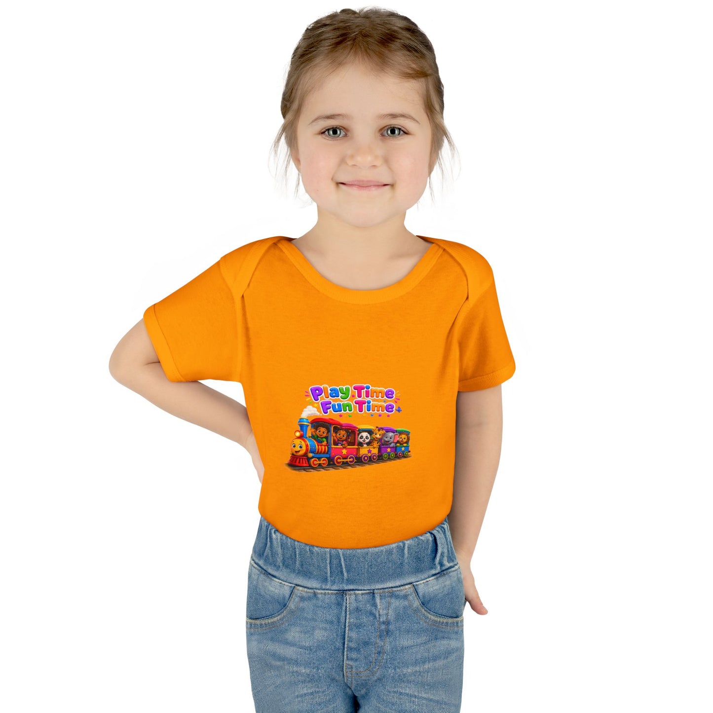 Play Time Fun Time Train Baby Bodysuit — Colorful Infant Onesie