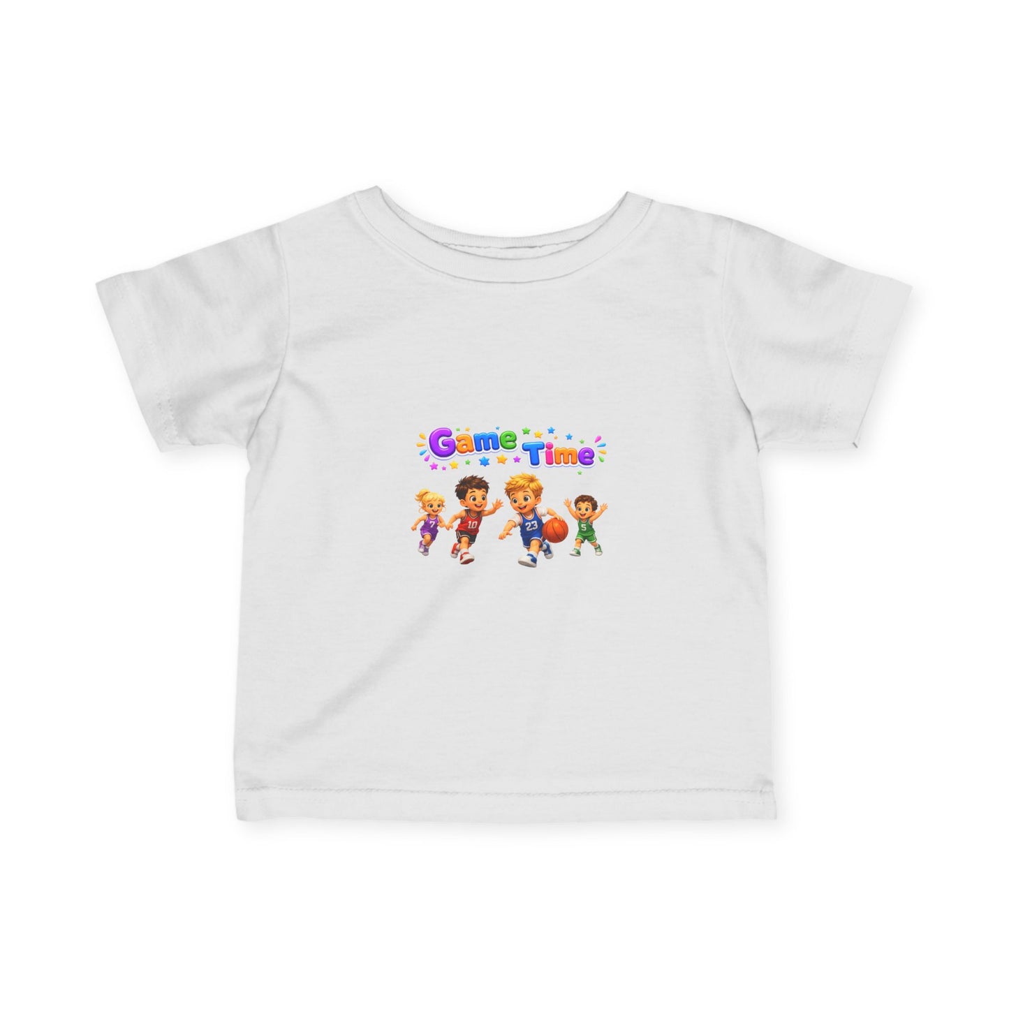 Infant Tee — "Game Time" Kids Sports Characters Graphic