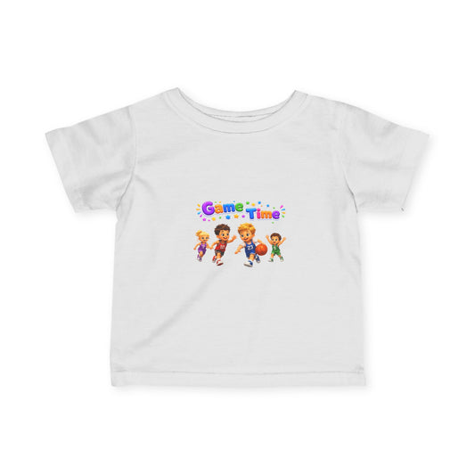 Infant Tee — "Game Time" Kids Sports Characters Graphic