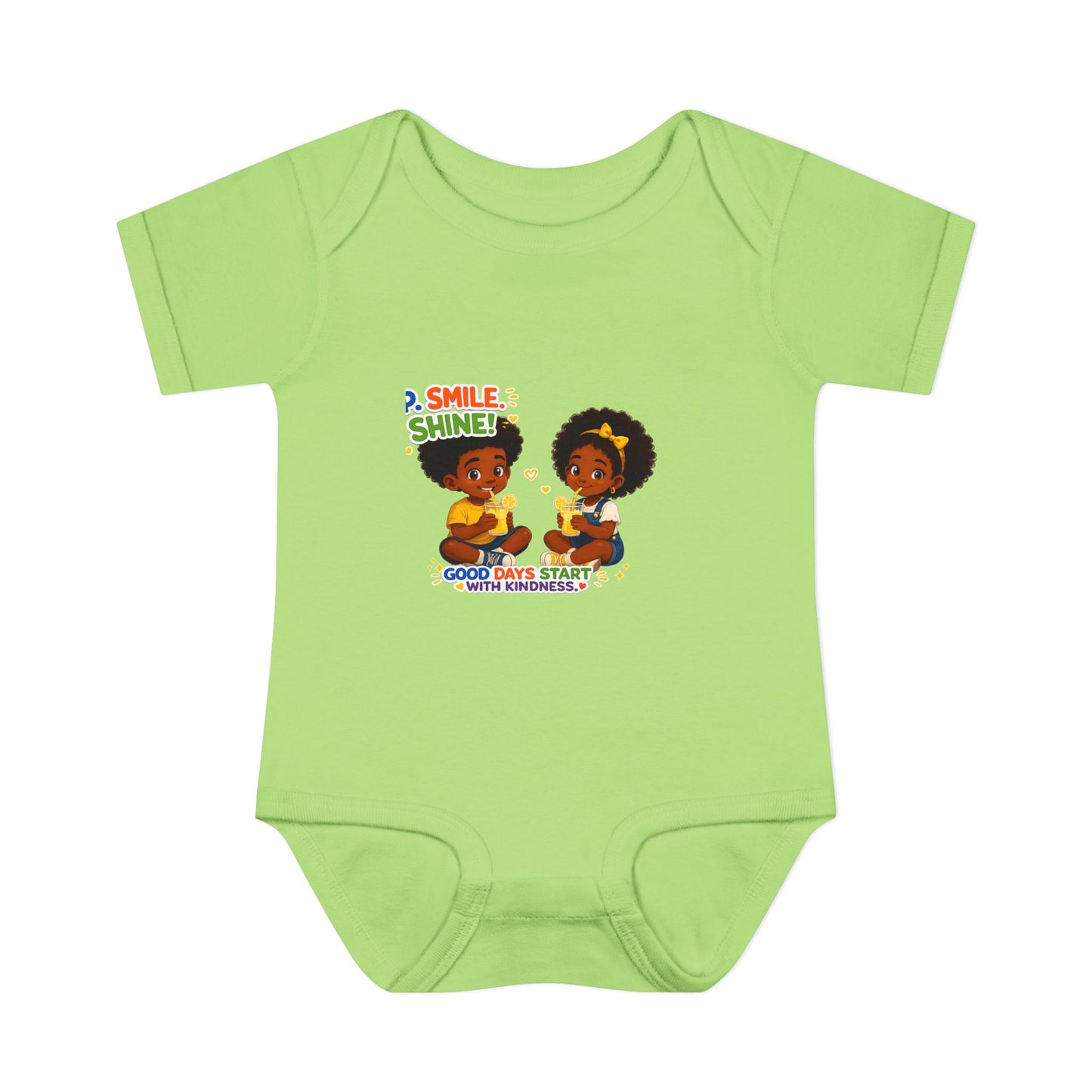 Infant Bodysuit — 'Smile Shine' Cute Baby Onesie with Positive Message