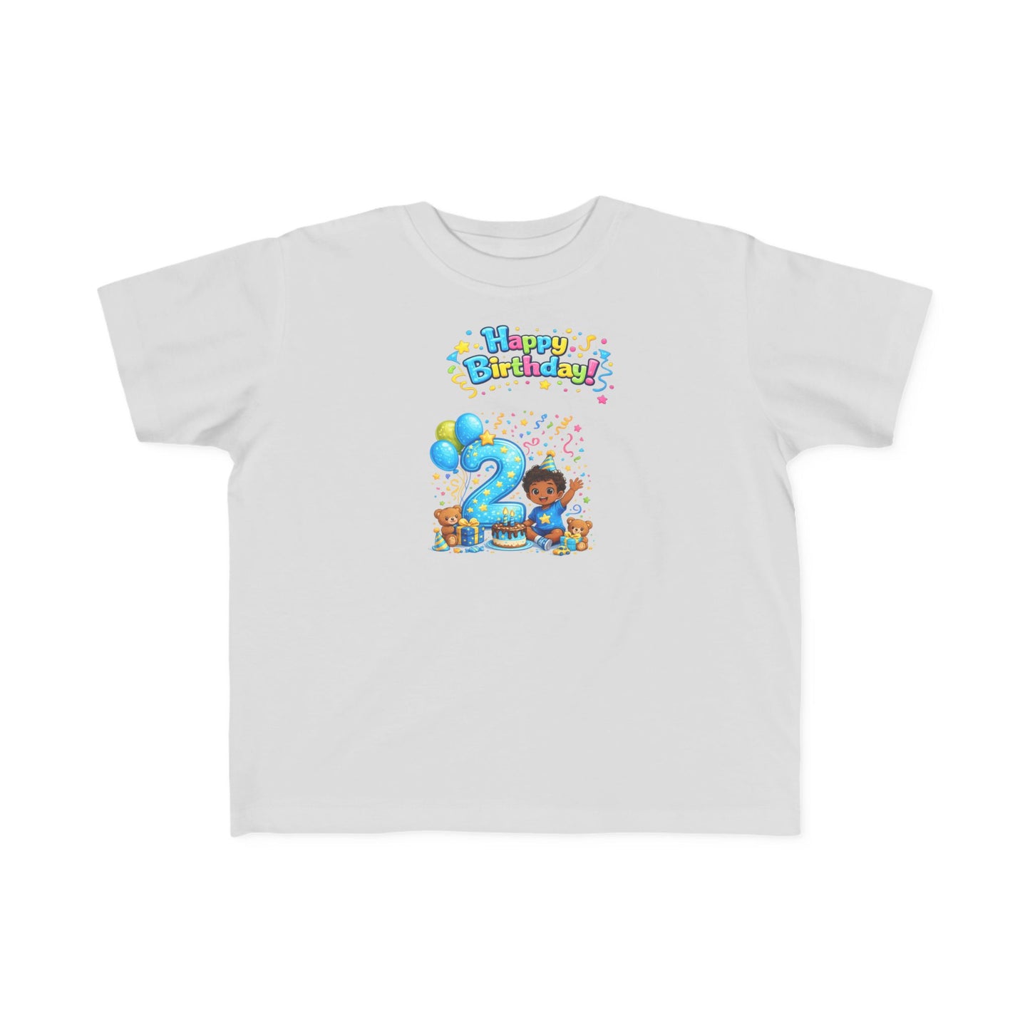 Copy of Copy of Toddler Birthday Tee — "Happy Birthday 2" Girl Balloon Party Shirt