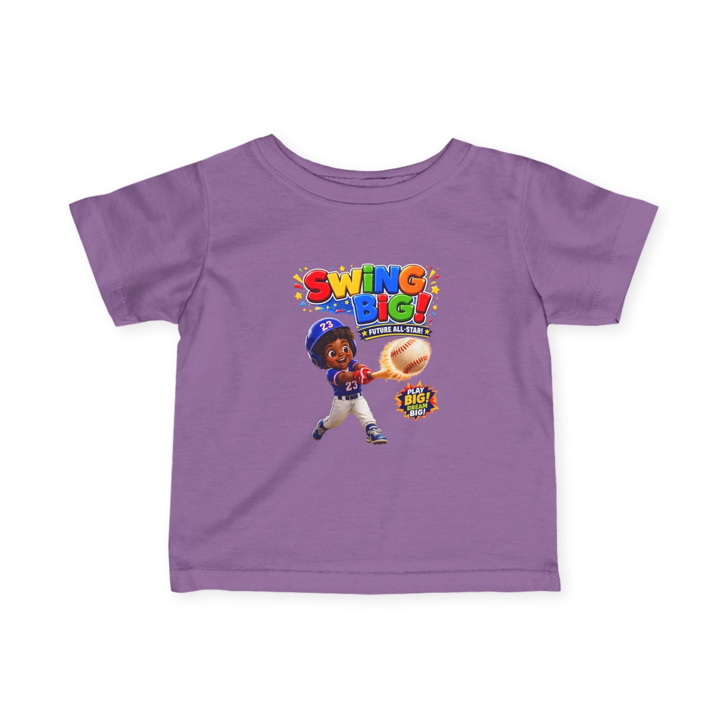 Infant Baseball Tee — "Swing Big!" Cute Baby Baseball Player Shirt