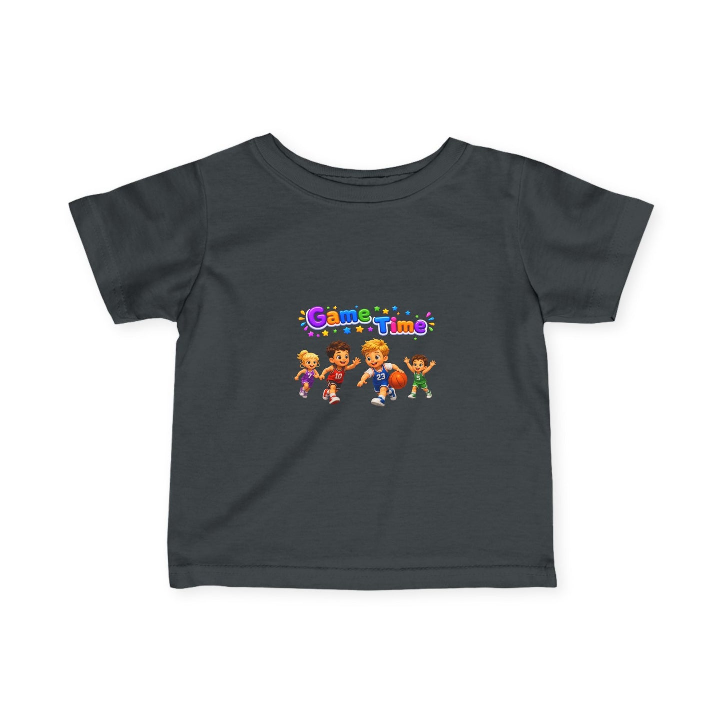 Infant Tee — "Game Time" Kids Sports Characters Graphic