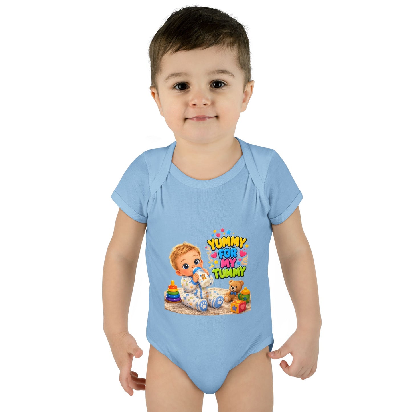 Yummy for My Tummy Baby Bodysuit — Cute Infant Feeding Onesie