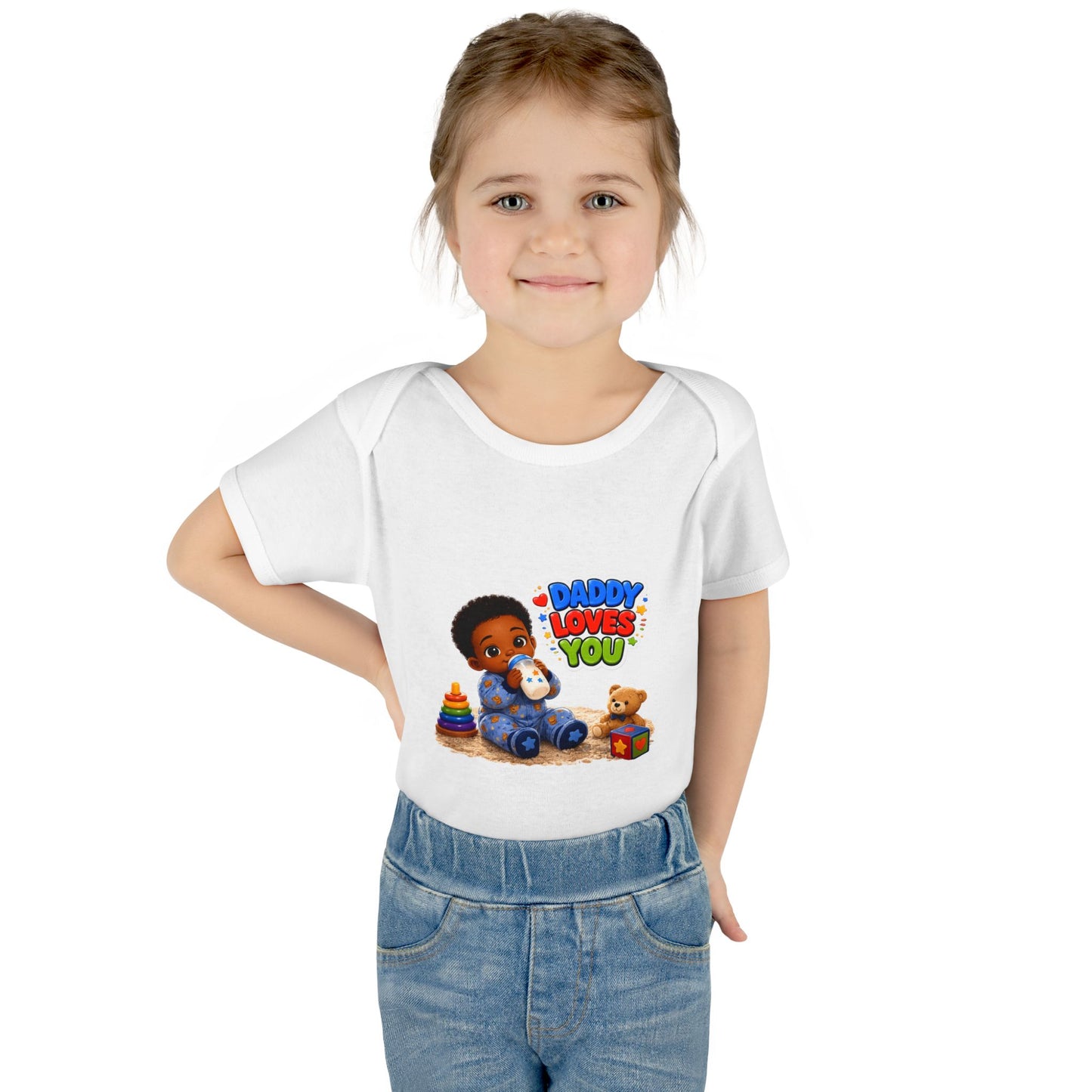 Daddy Loves You Infant Bodysuit — Cute Baby Boy Onesie with Toys Graphic