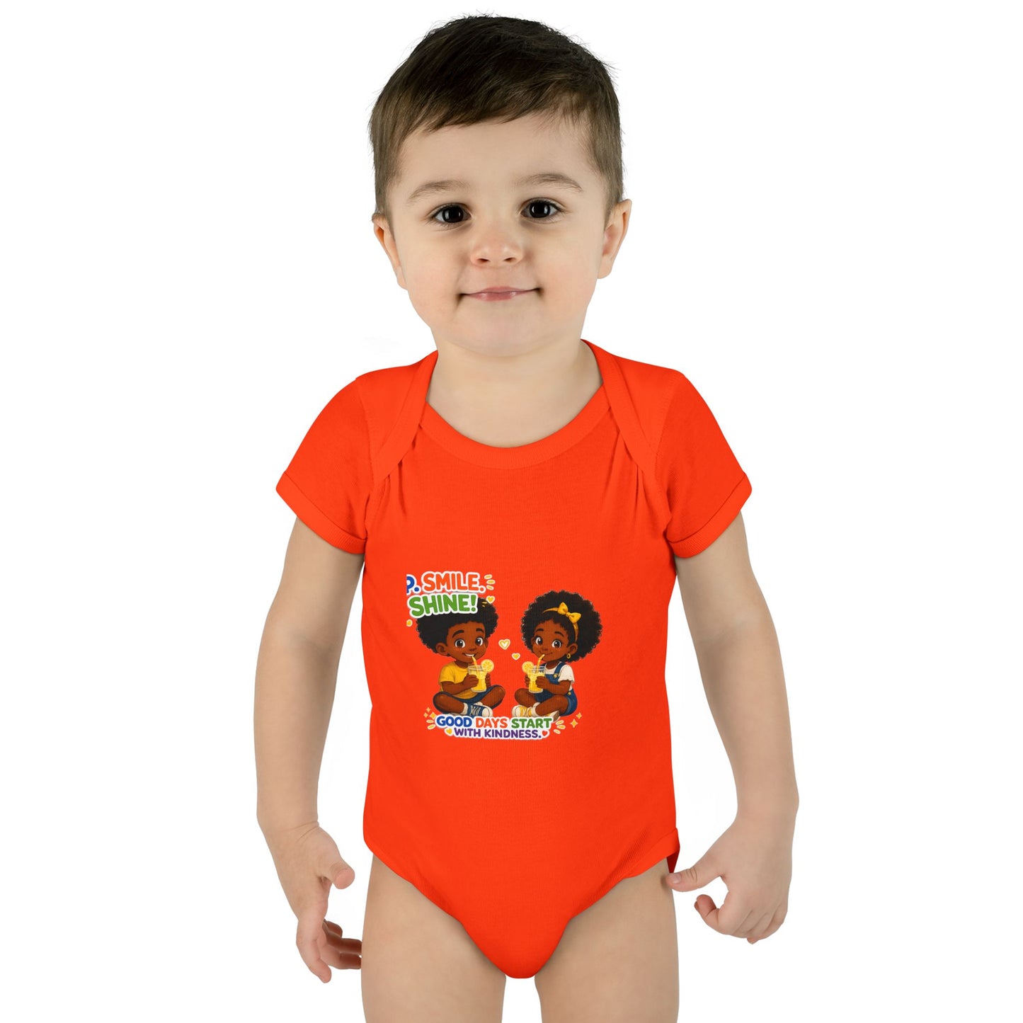 Infant Bodysuit — 'Smile Shine' Cute Baby Onesie with Positive Message