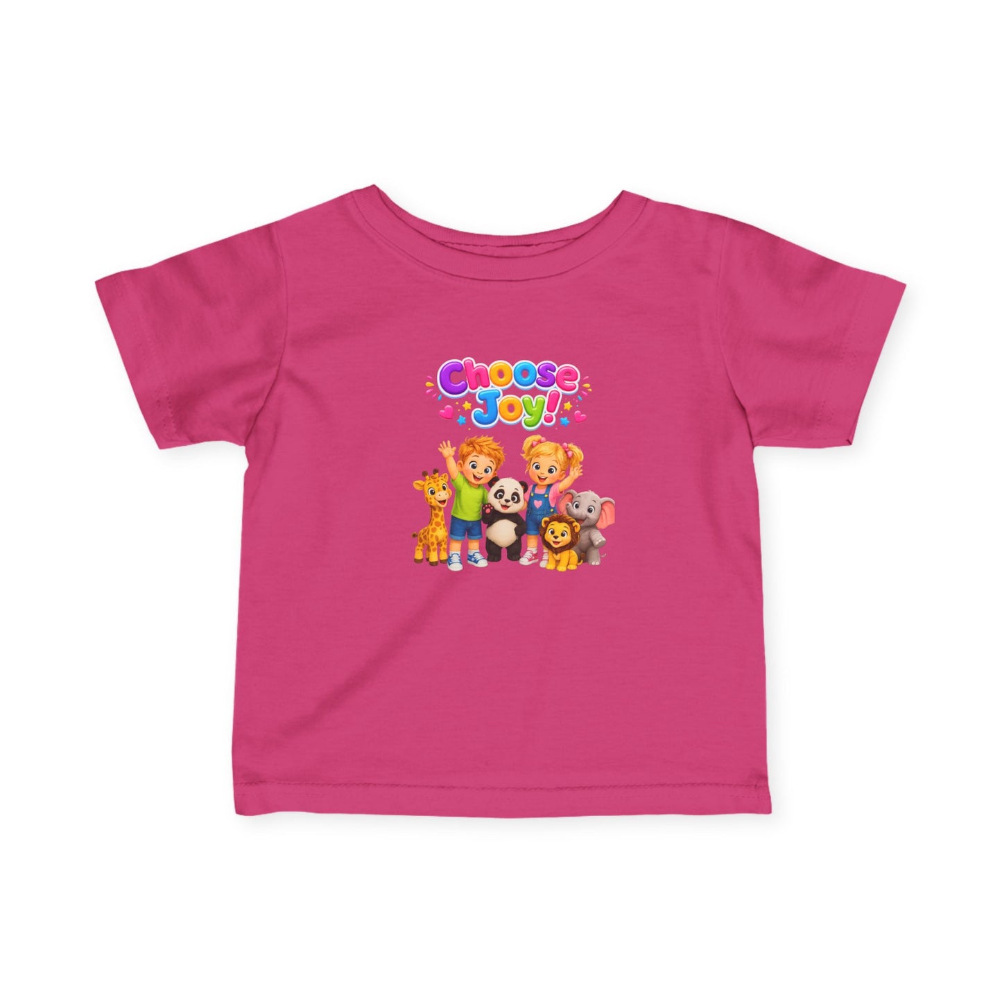 Infant Tee — "Choose Joy" Cute Animal Crew Baby T-Shirt