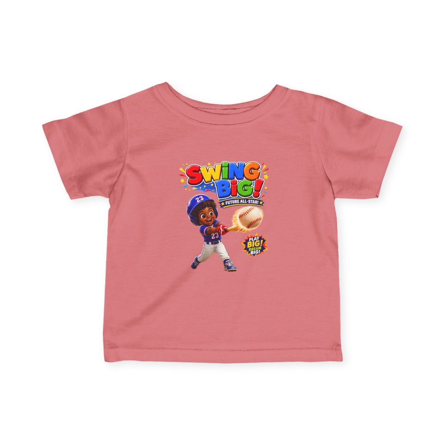 Infant Baseball Tee — "Swing Big!" Cute Baby Baseball Player Shirt