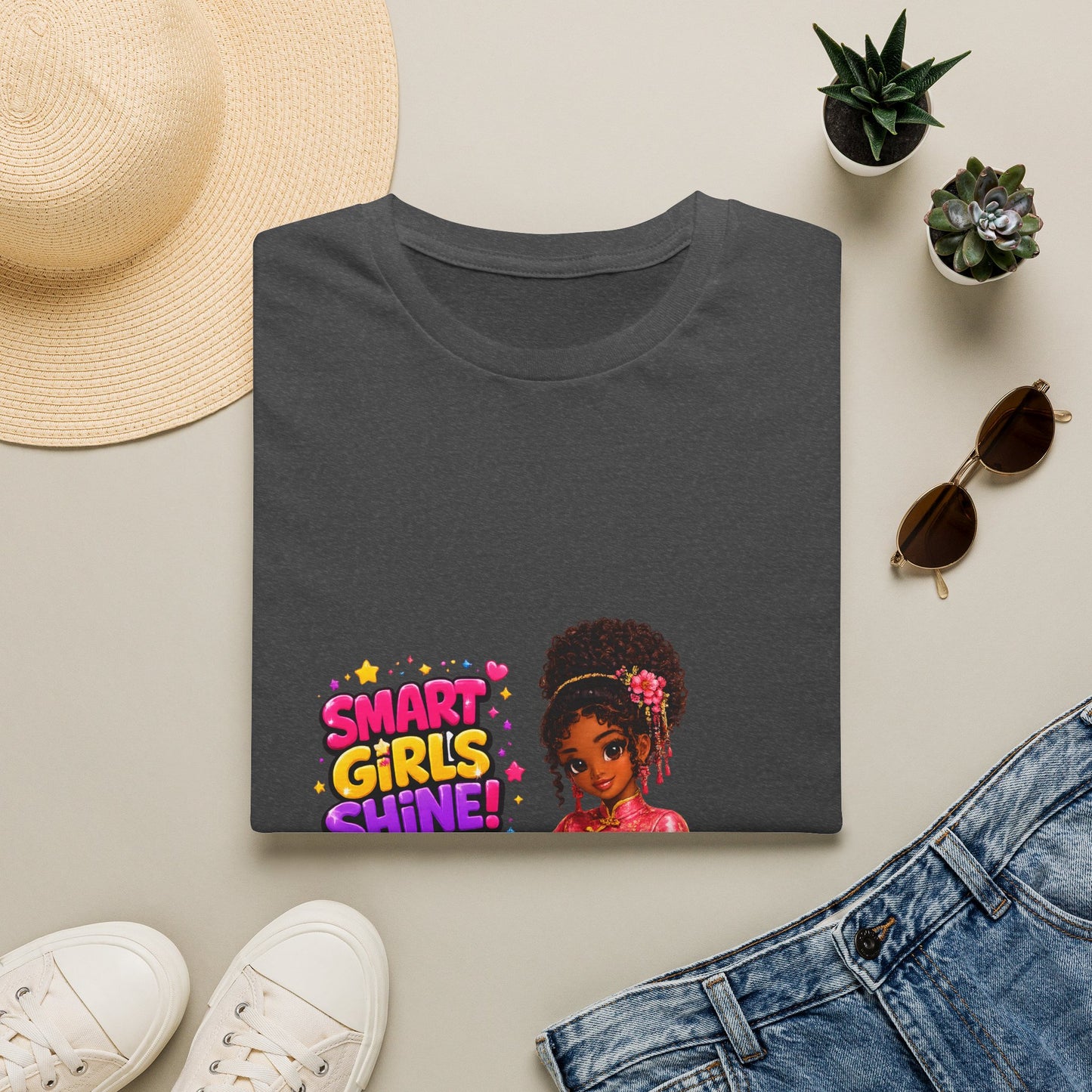 Smart Girls Shine! T-Shirt — Empowering Girl Power Graphic Tee