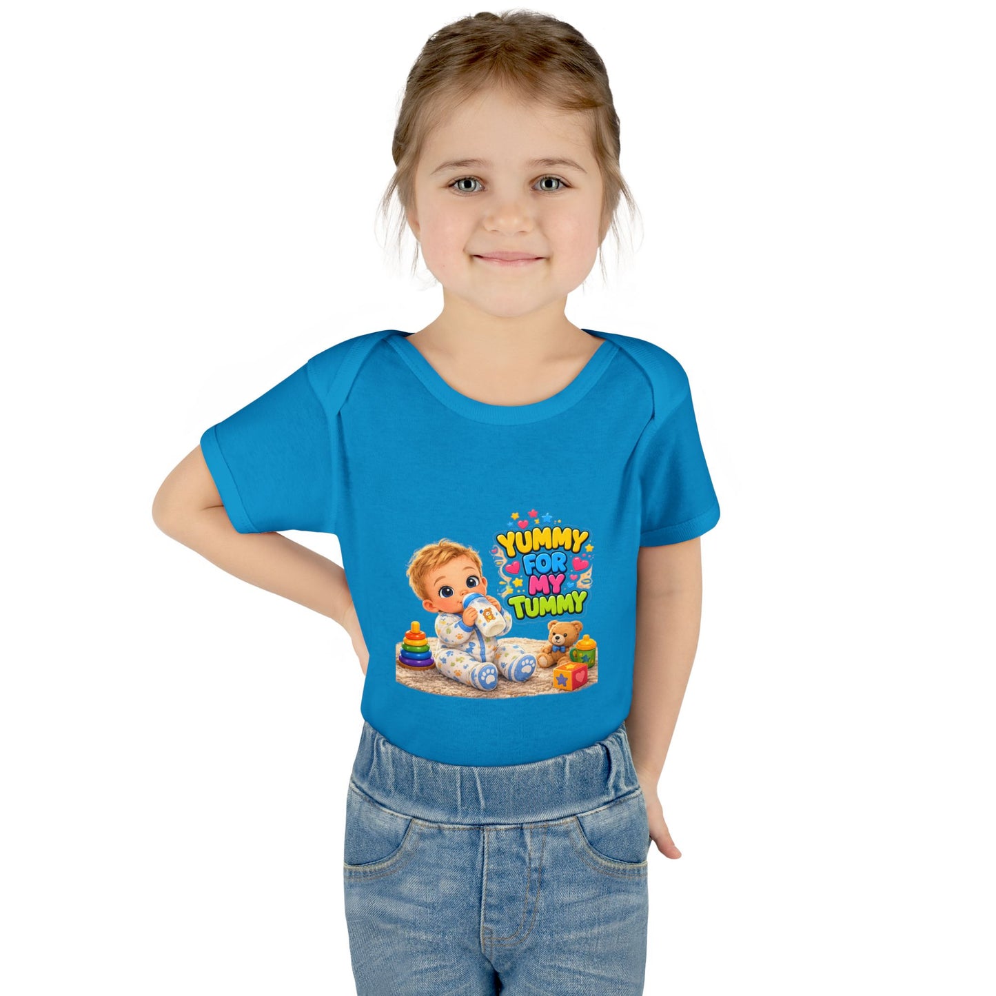 Yummy for My Tummy Baby Bodysuit — Cute Infant Feeding Onesie