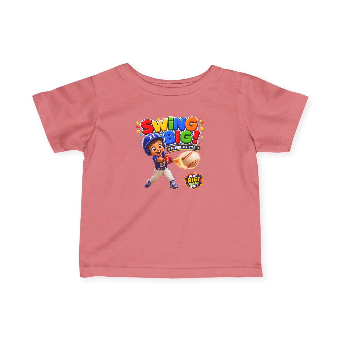 Infant Tee — "Swing Big!" Baseball Baby Shirt