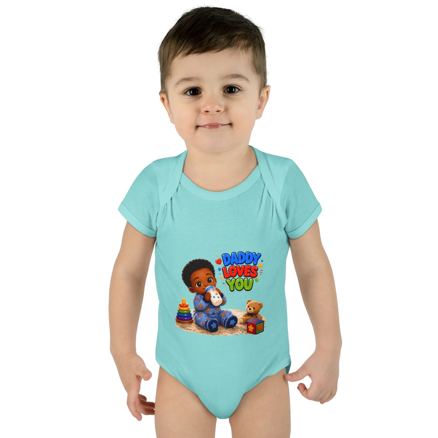 Daddy Loves You Infant Bodysuit — Cute Baby Boy Onesie with Toys Graphic