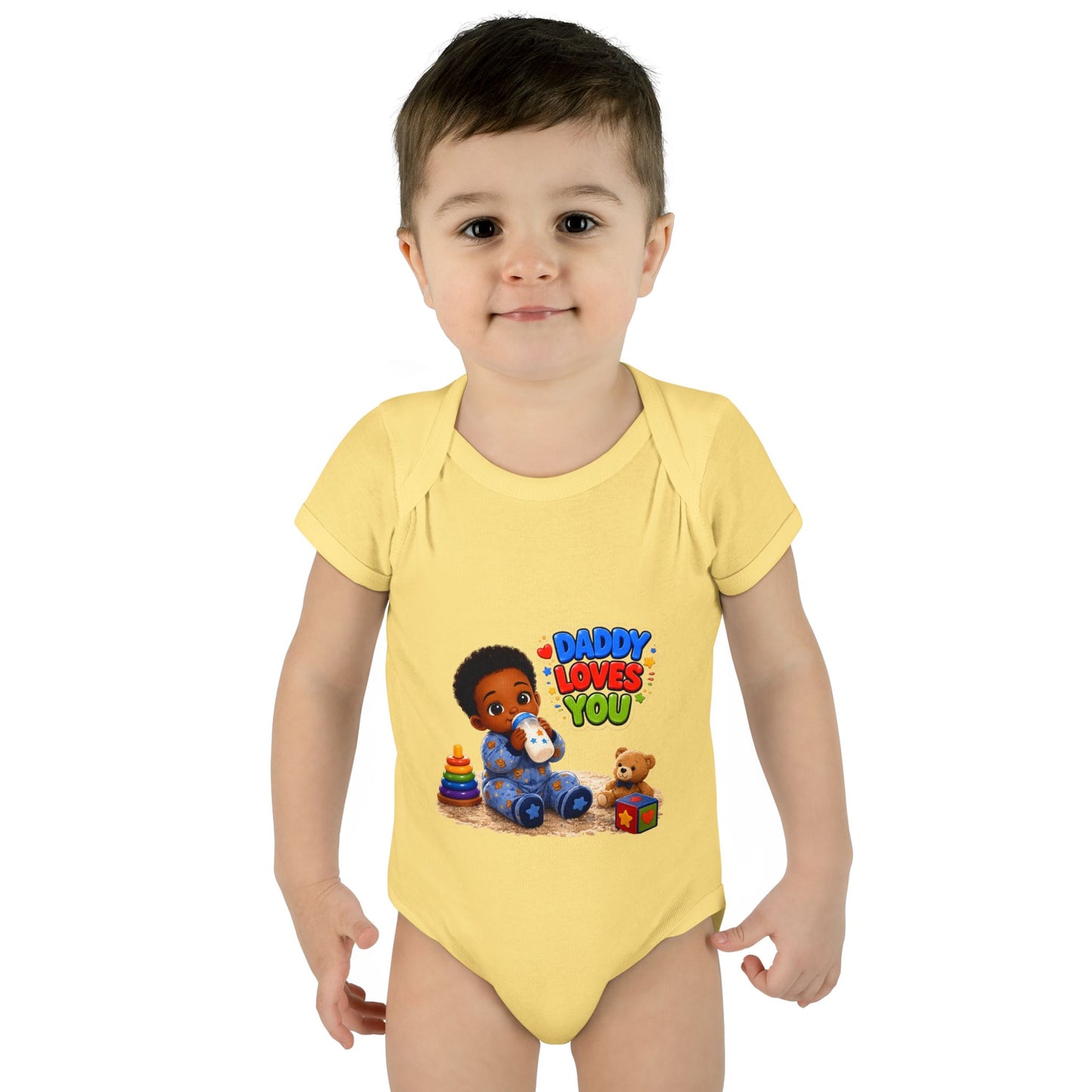 Daddy Loves You Infant Bodysuit — Cute Baby Boy Onesie with Toys Graphic