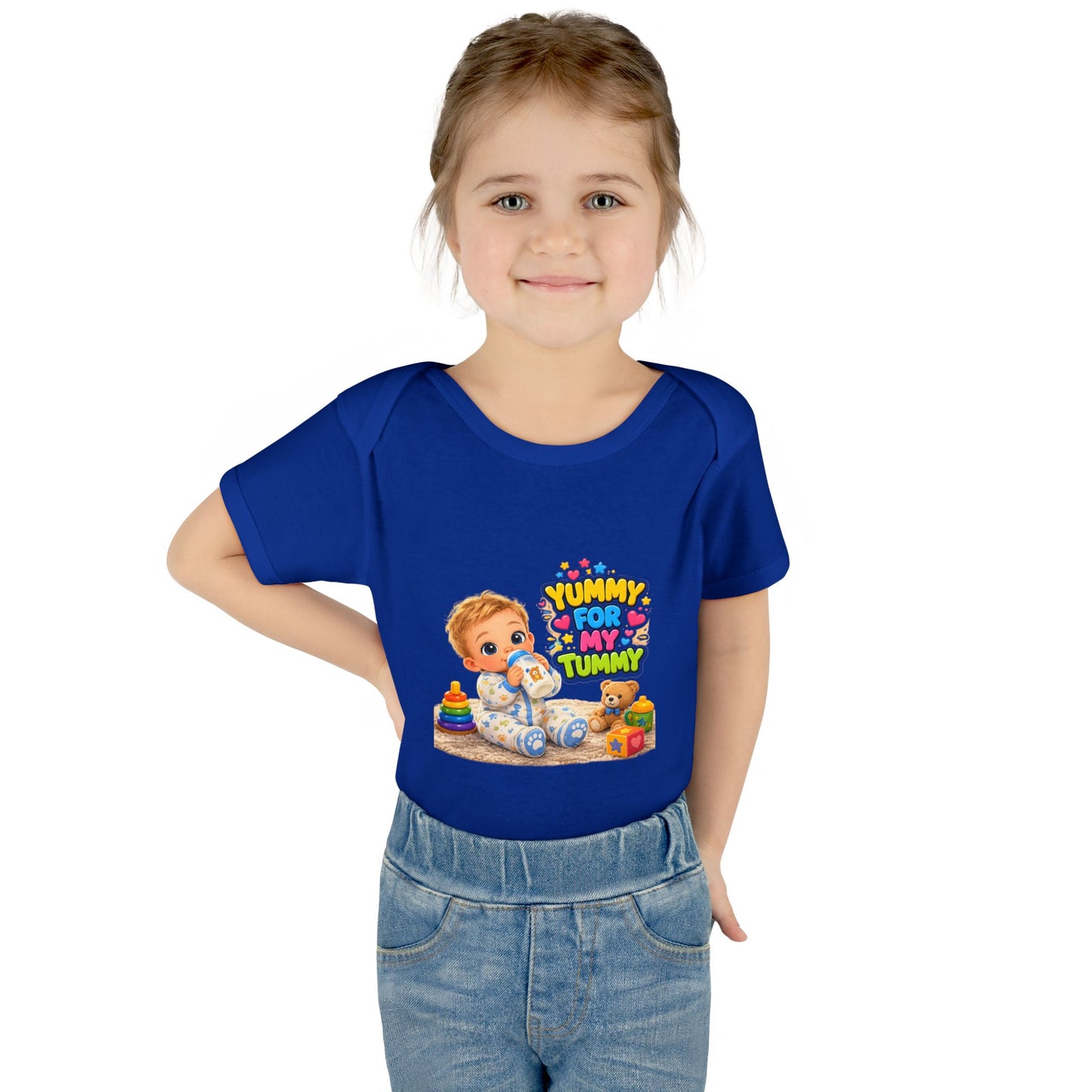 Yummy for My Tummy Baby Bodysuit — Cute Infant Feeding Onesie