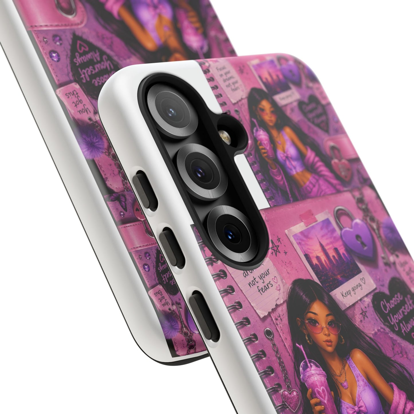 Purple Aesthetic Phone Case — Girl Collage 'Choose Yourself' Design