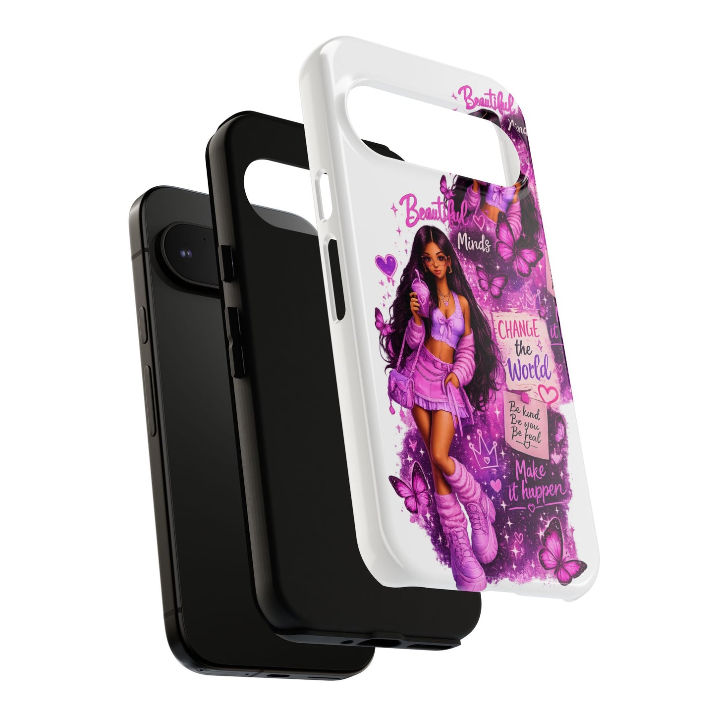 Empowered Girl Phone Case — Pink Butterfly ‘Change the World’ Design