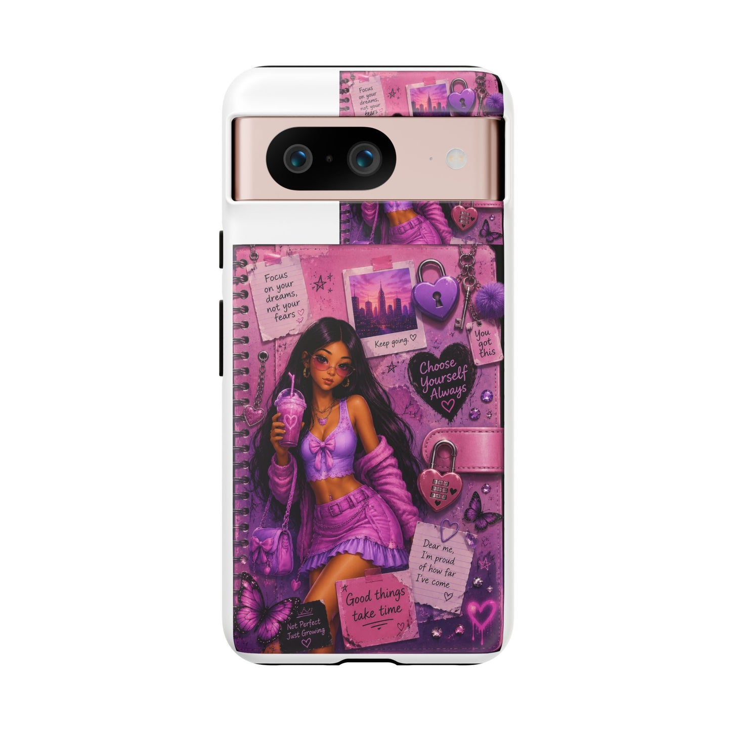 Purple Aesthetic Phone Case — Girl Collage 'Choose Yourself' Design