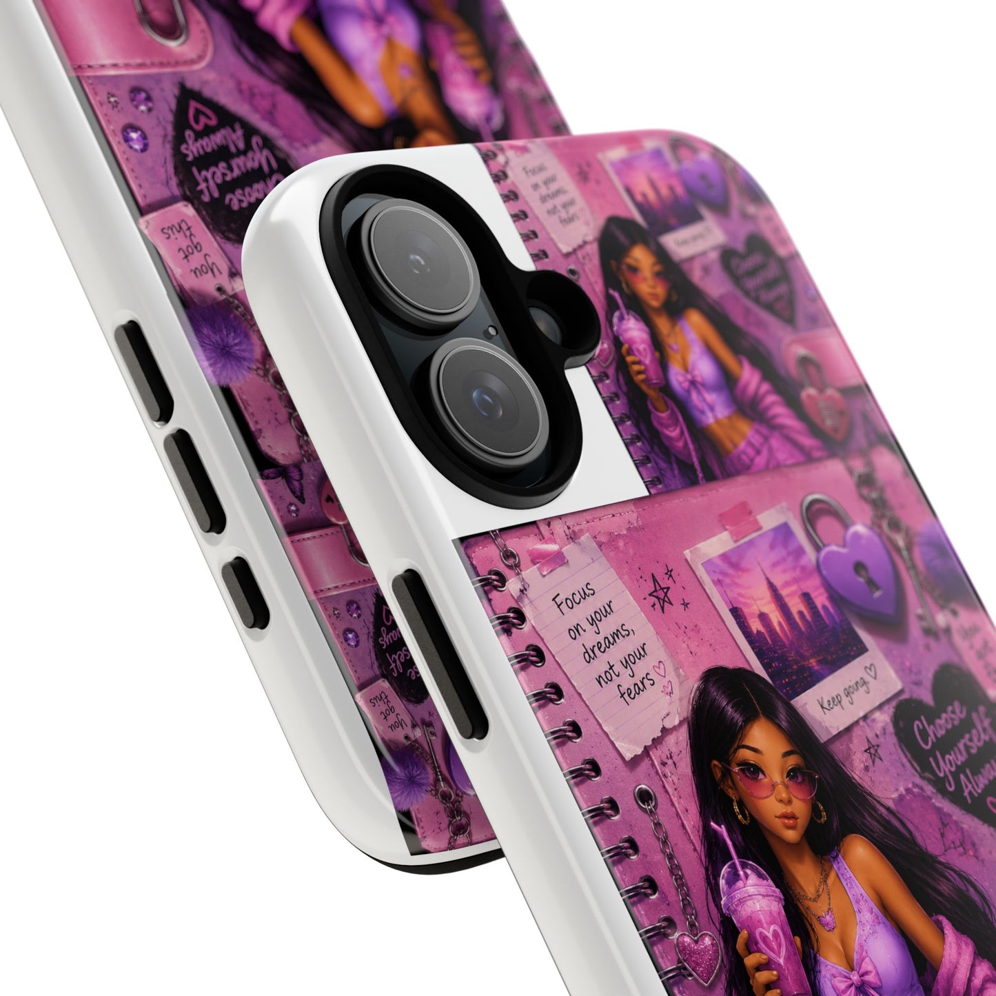 Purple Aesthetic Phone Case — Girl Collage 'Choose Yourself' Design