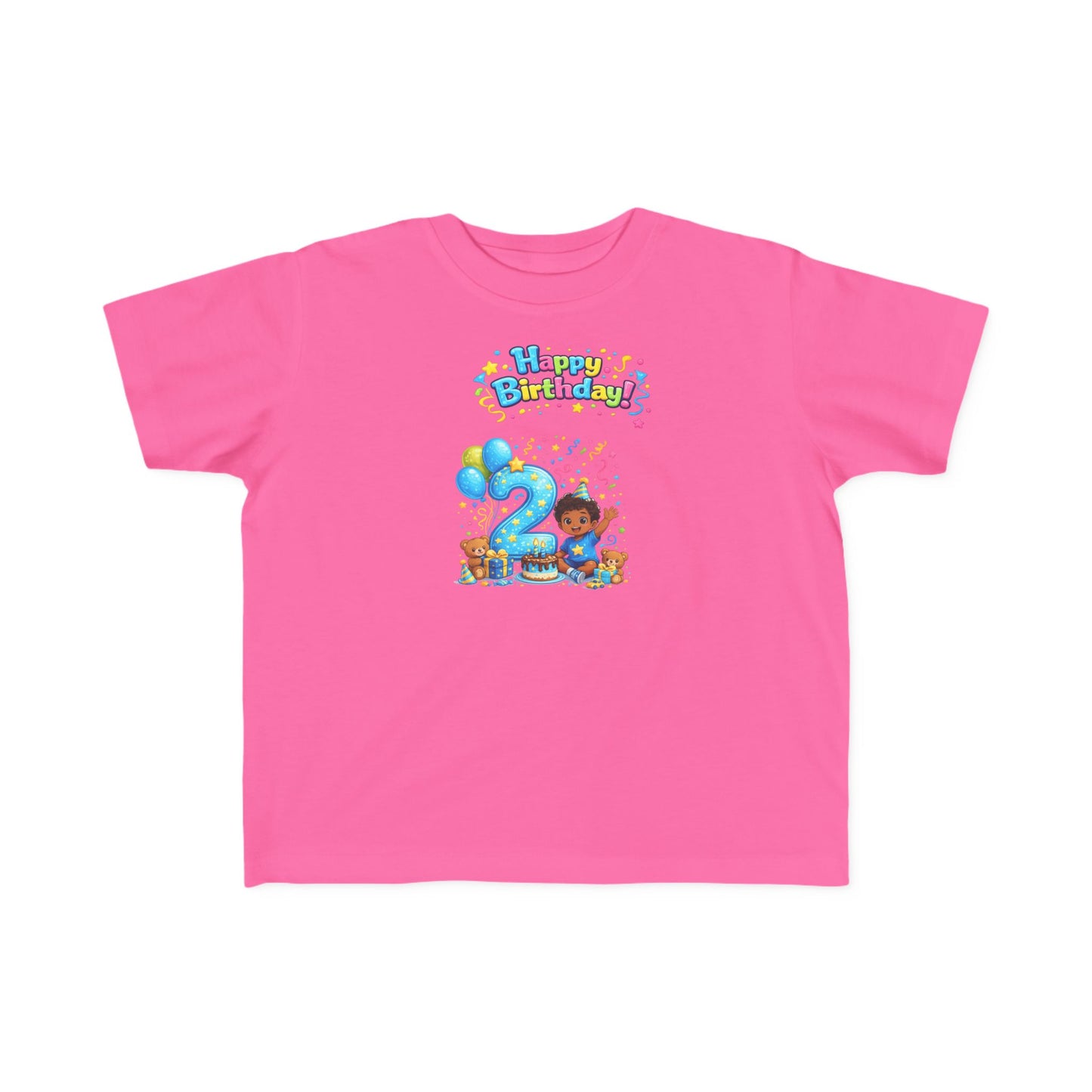 Copy of Copy of Toddler Birthday Tee — "Happy Birthday 2" Girl Balloon Party Shirt