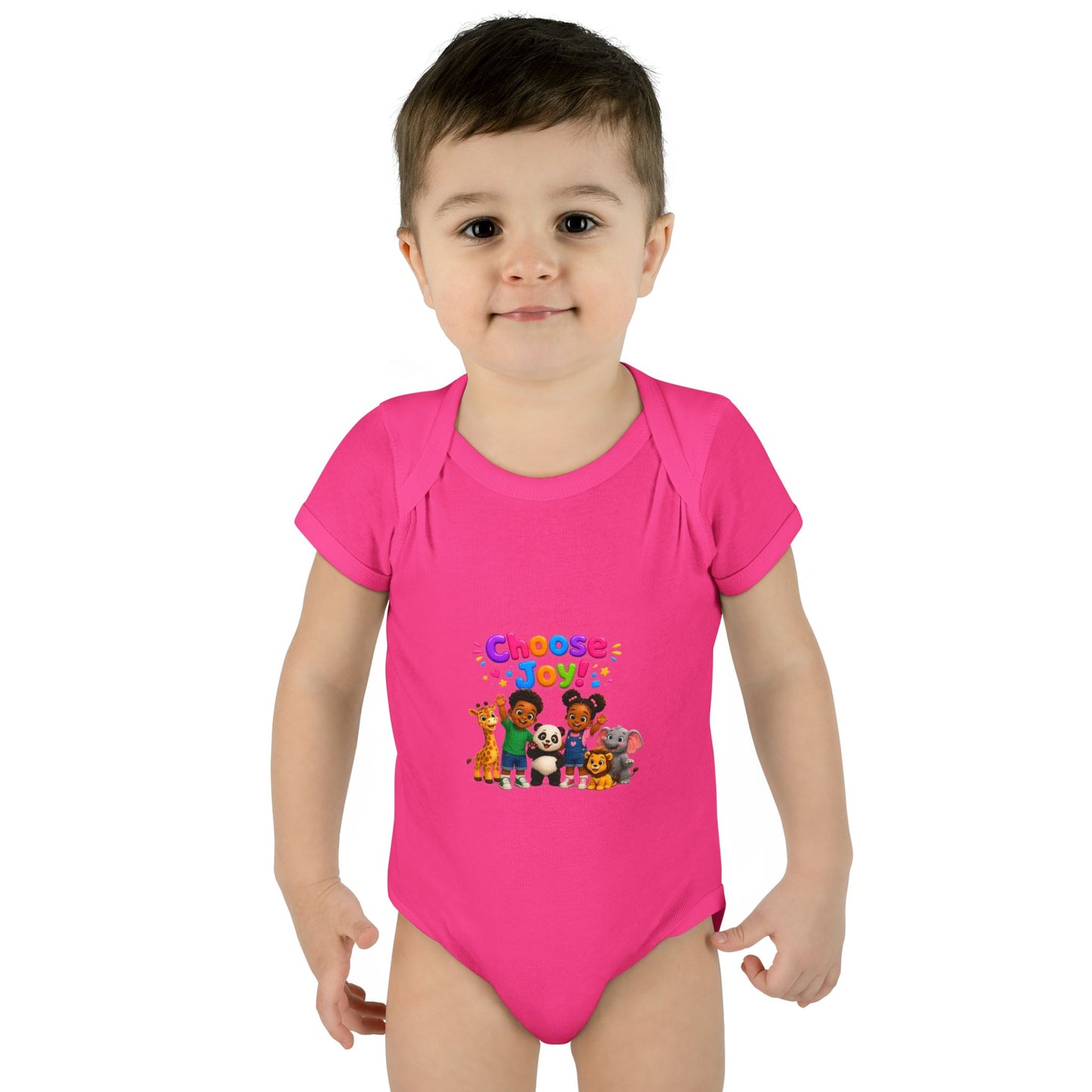 Choose Joy! Baby Bodysuit — Cute Animal Crew Infant Onesie