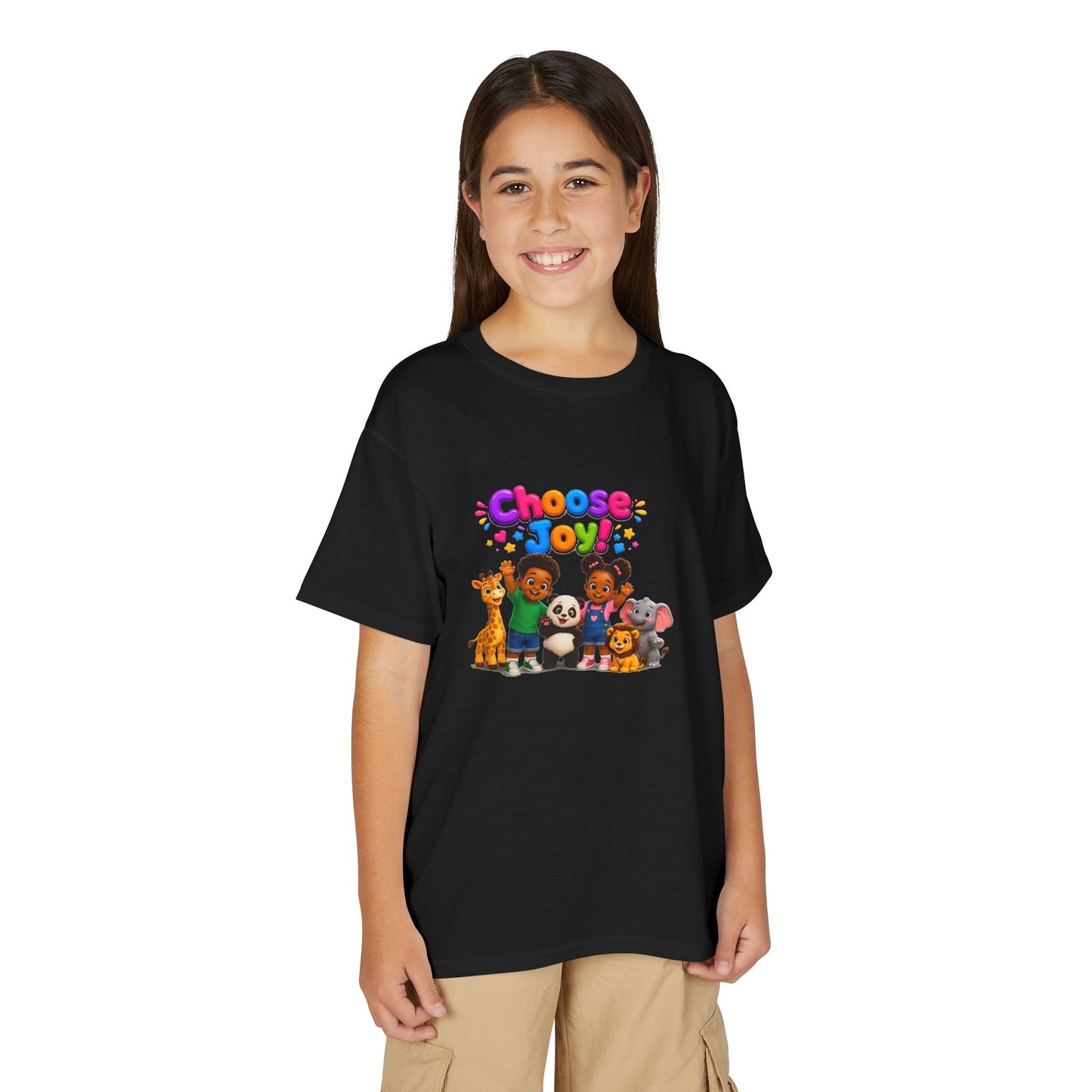 Kids T-Shirt — "Choose Joy" Cute Animal Friends Graphic Tee