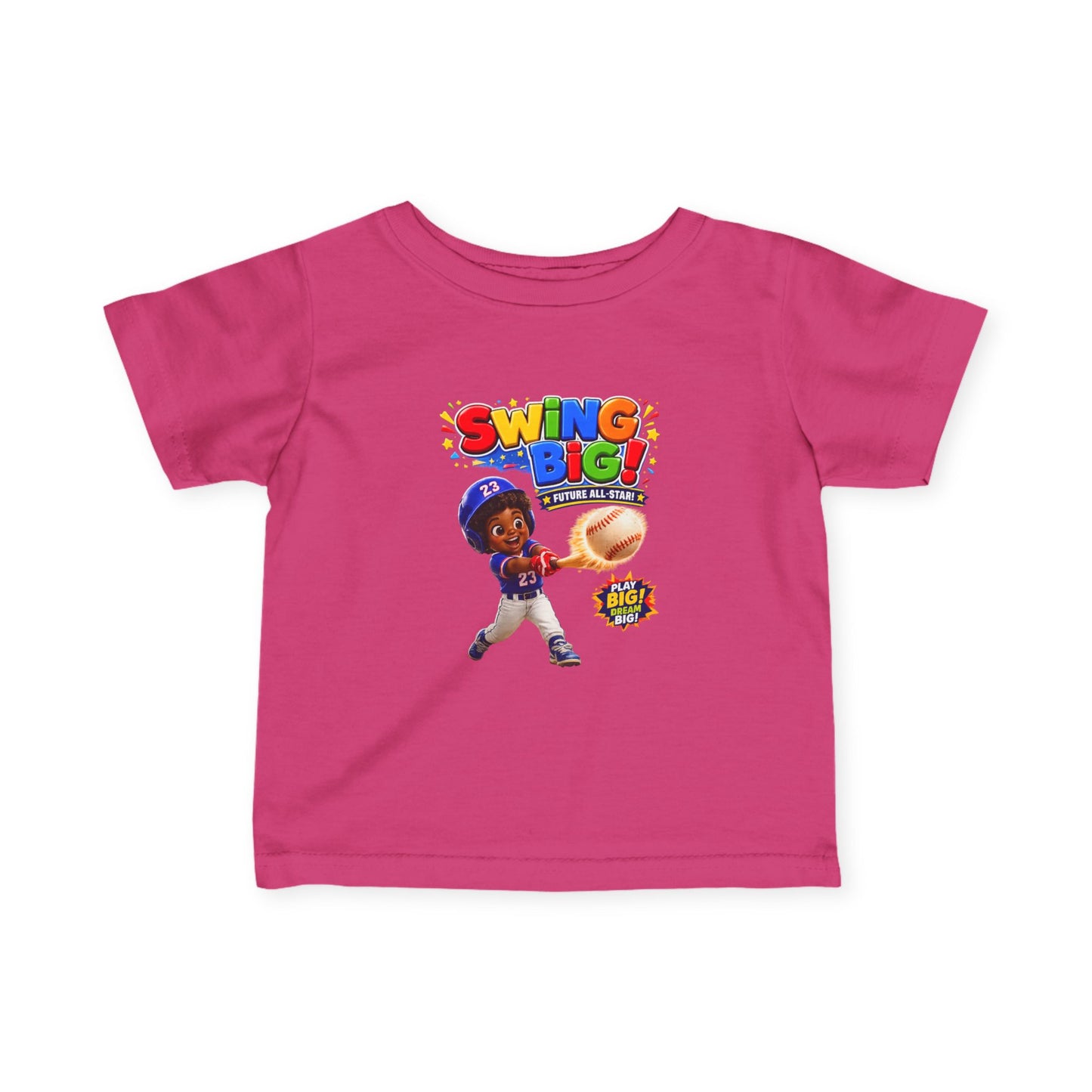 Infant Baseball Tee — "Swing Big!" Cute Baby Baseball Player Shirt