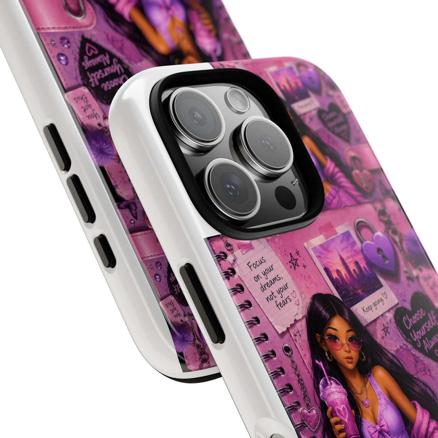 Purple Aesthetic Phone Case — Girl Collage 'Choose Yourself' Design