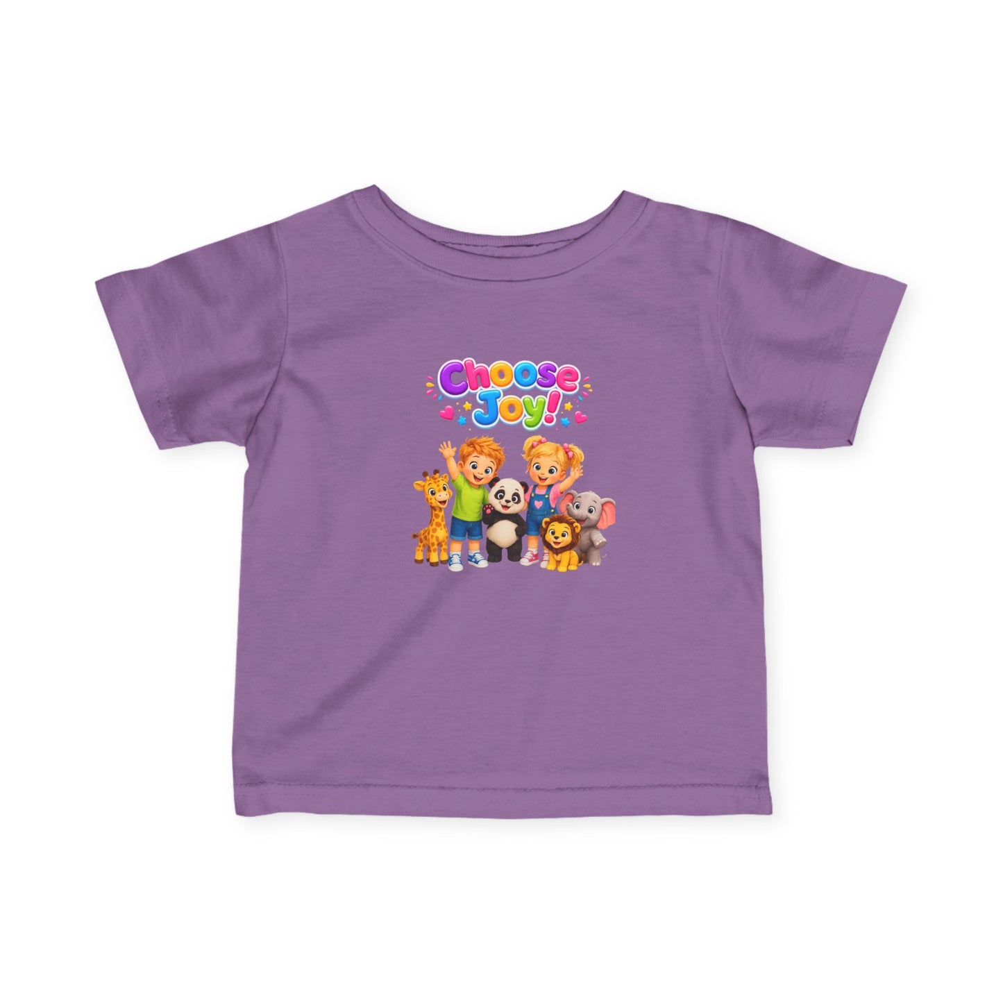 Infant Tee — "Choose Joy" Cute Animal Crew Baby T-Shirt