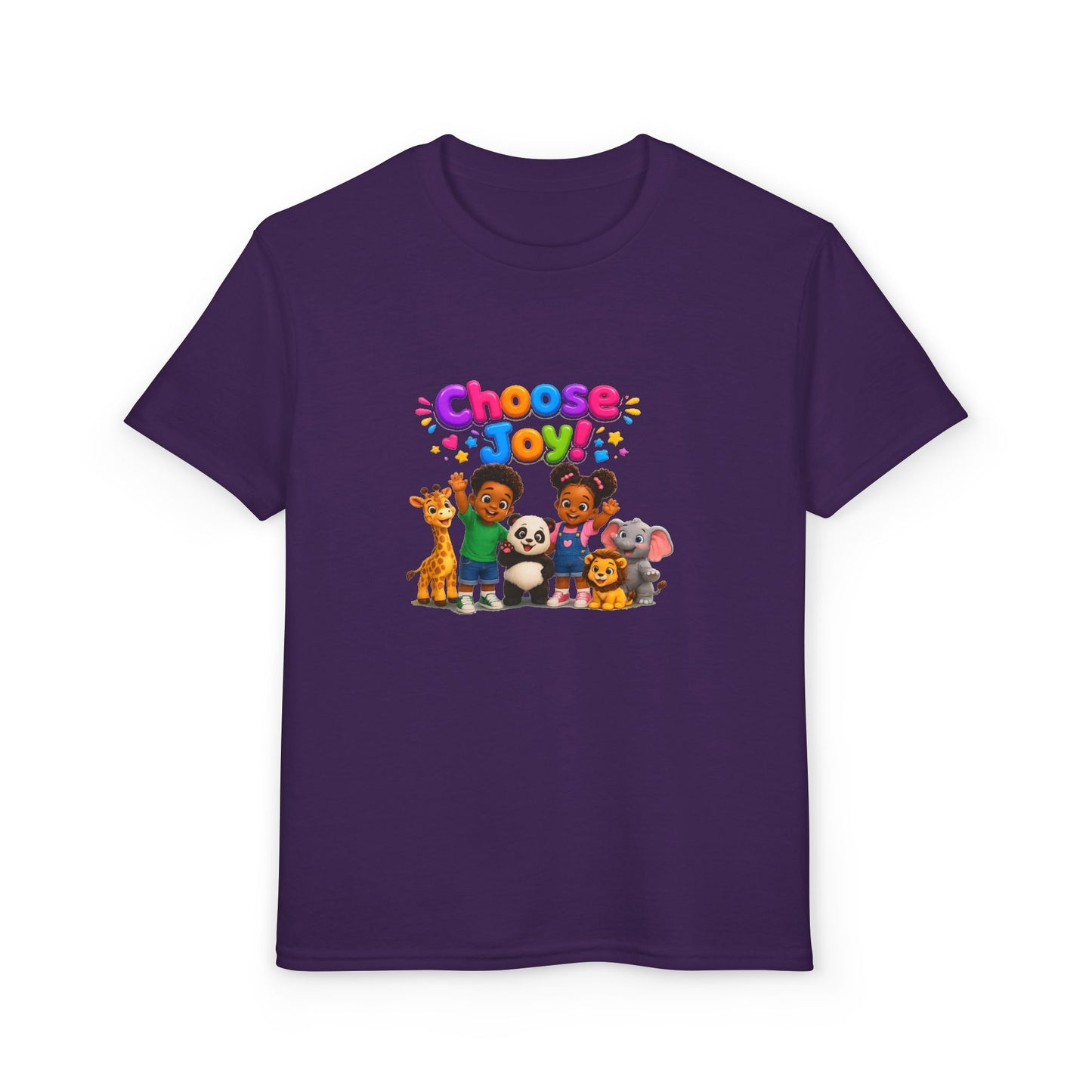 Kids T-Shirt — "Choose Joy" Cute Animal Friends Graphic Tee