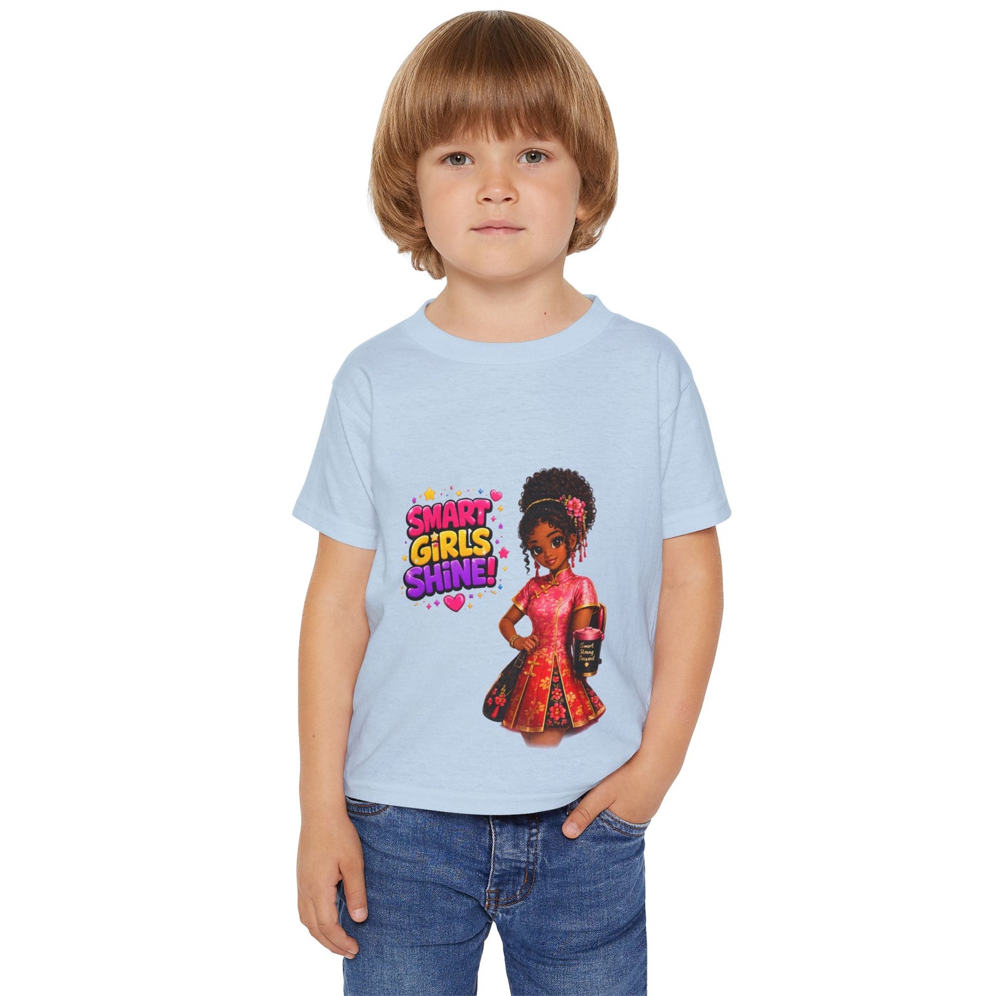Toddler T-Shirt — "Smart Girls Shine" Empowerment Tee